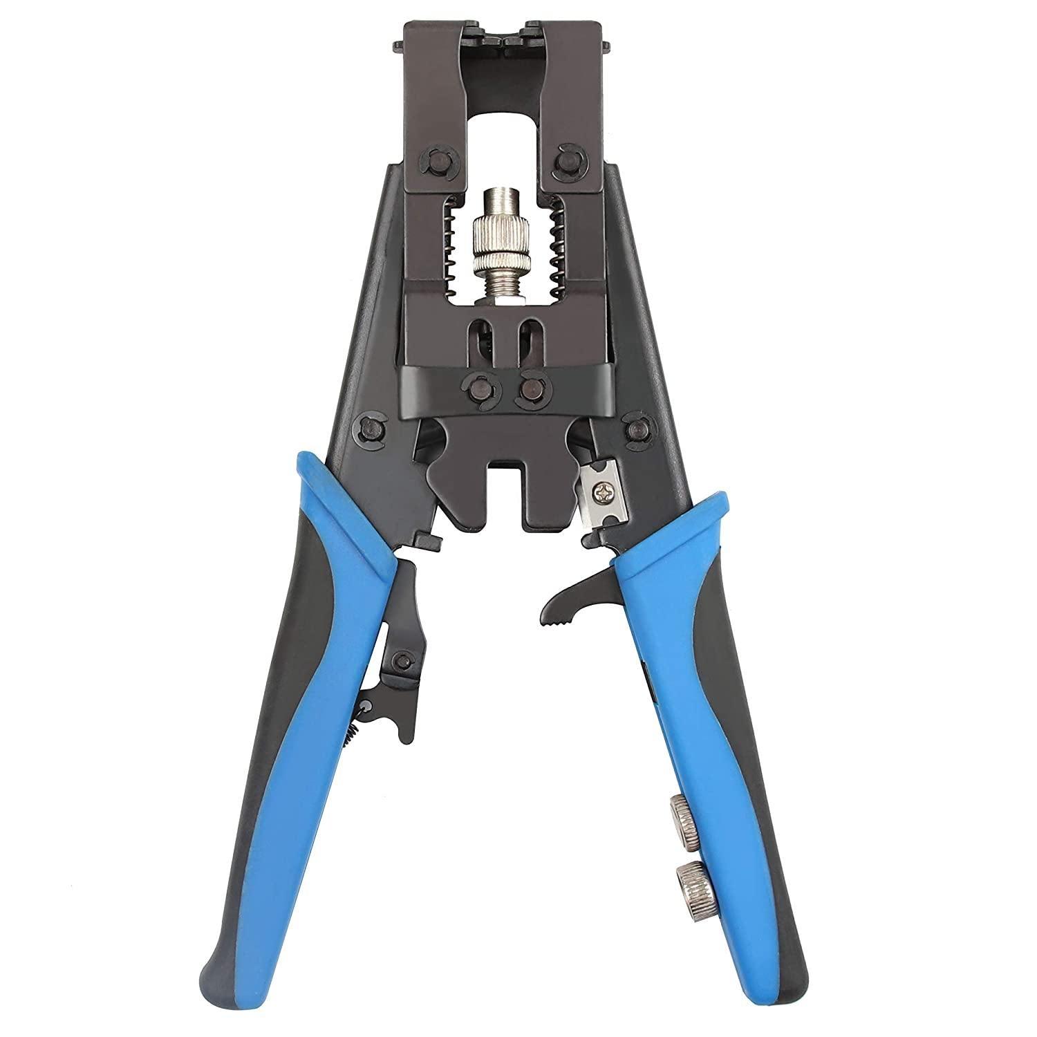 Coax Cable Crimper,Knoweasy 3 in 1 Coax Compression Crimp Tool for BNC RCA,RG58 RG59 RG6,Universal Wire Cutter and Coax Cable Tools - knoweasyCrimp Tool
