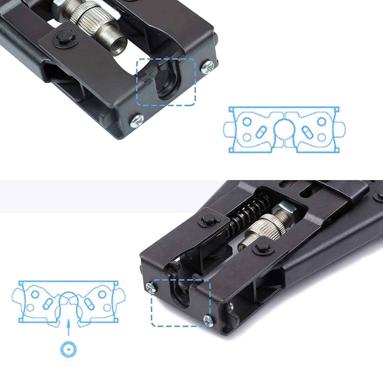 Coax Cable Crimper,Knoweasy 3 in 1 Coax Compression Crimp Tool for BNC RCA,RG58 RG59 RG6,Universal Wire Cutter and Coax Cable Tools - knoweasyCrimp Tool
