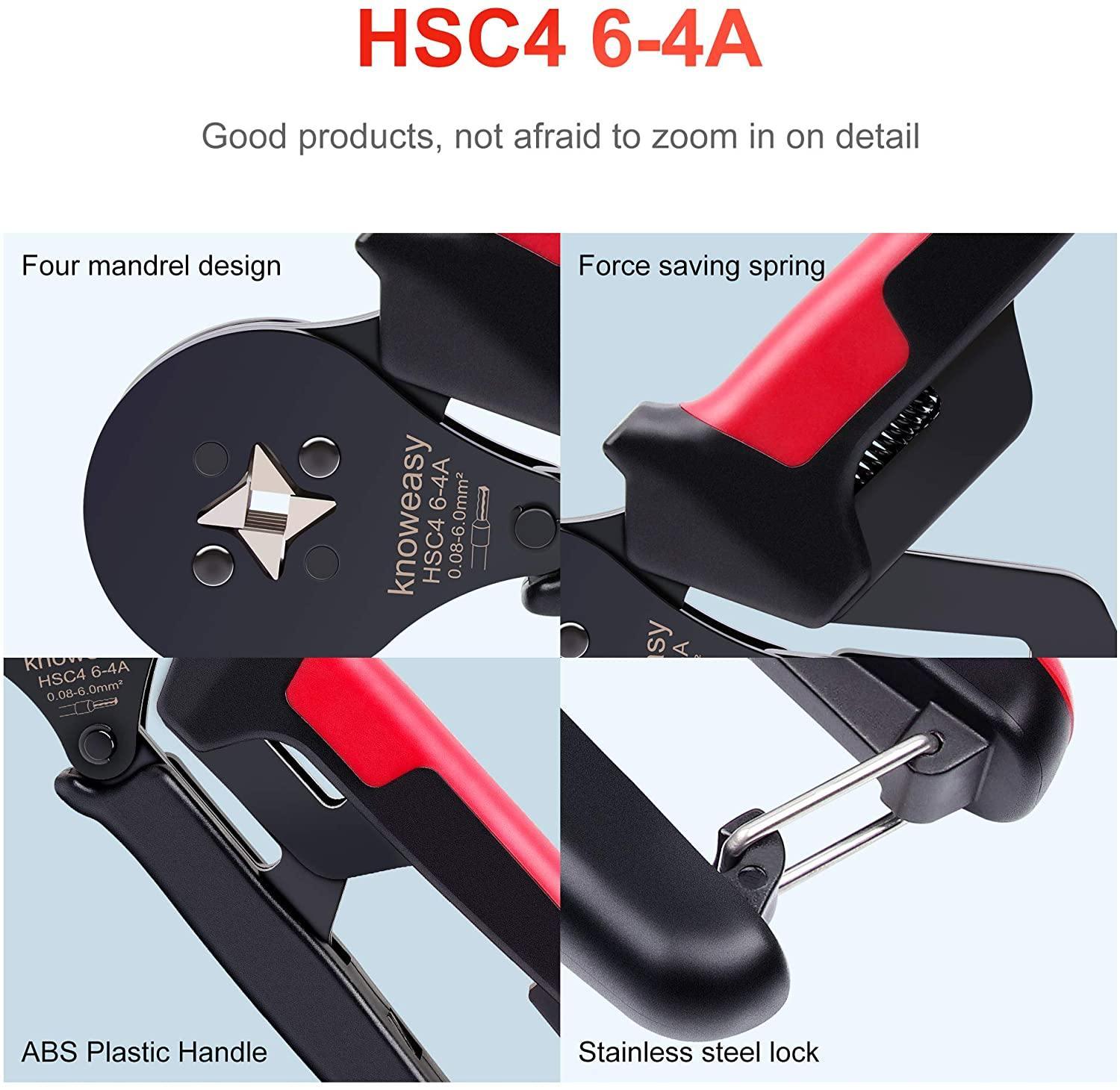 Ferrule Crimping Tool,Knoweasy Terminal Crimping Tool and Wire Ferrule Crimper Used for 0.25-6.0mm²/AWG23-10 - knoweasy