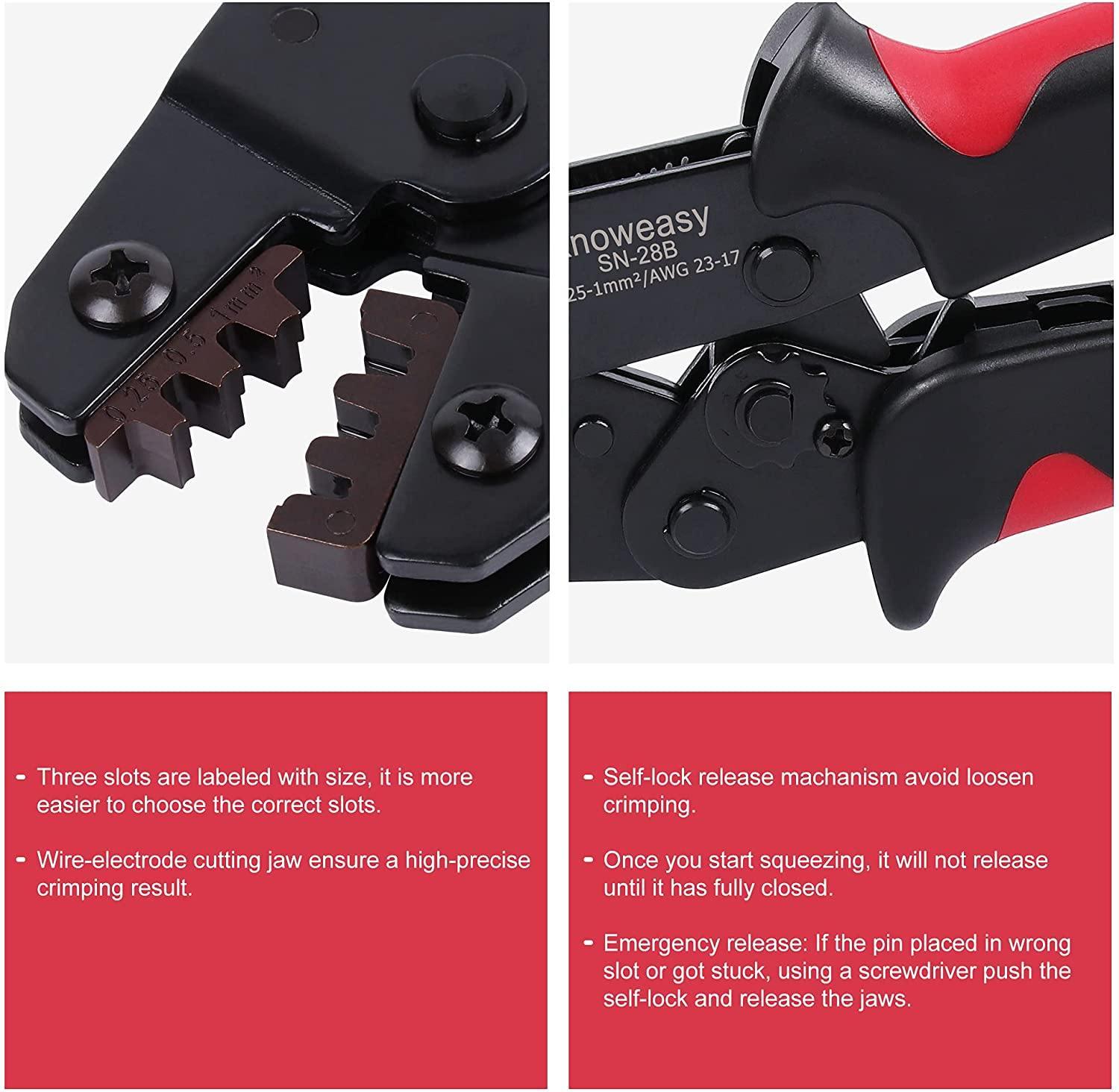 Jst Crimping Tool,Knoweasy SN 28B Terminal Crimper for AWG23-17/0.25-1.0mm² - knoweasyCrimp Tool