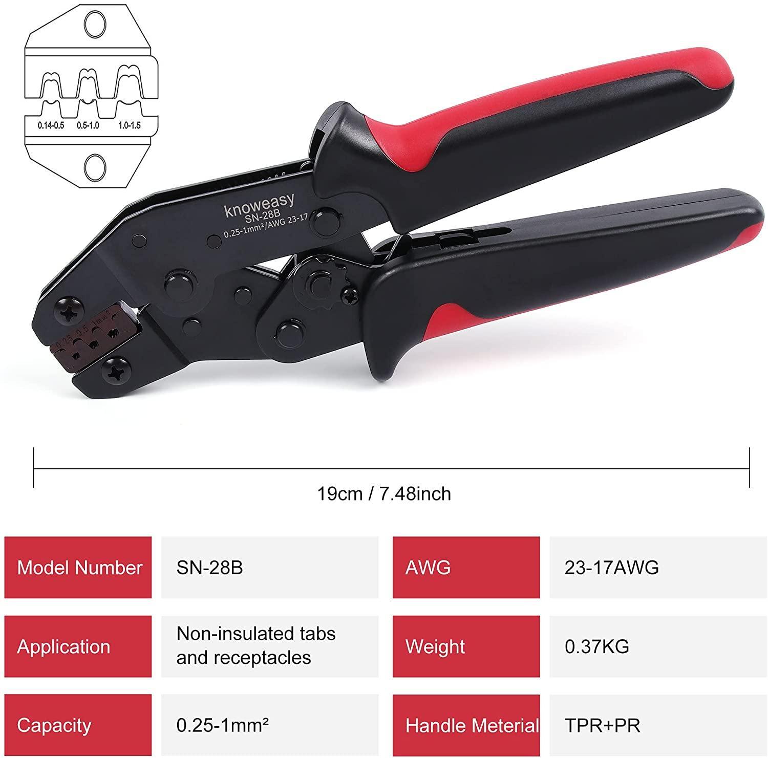 Jst Crimping Tool,Knoweasy SN 28B Terminal Crimper for AWG23-17/0.25-1.0mm² - knoweasyCrimp Tool