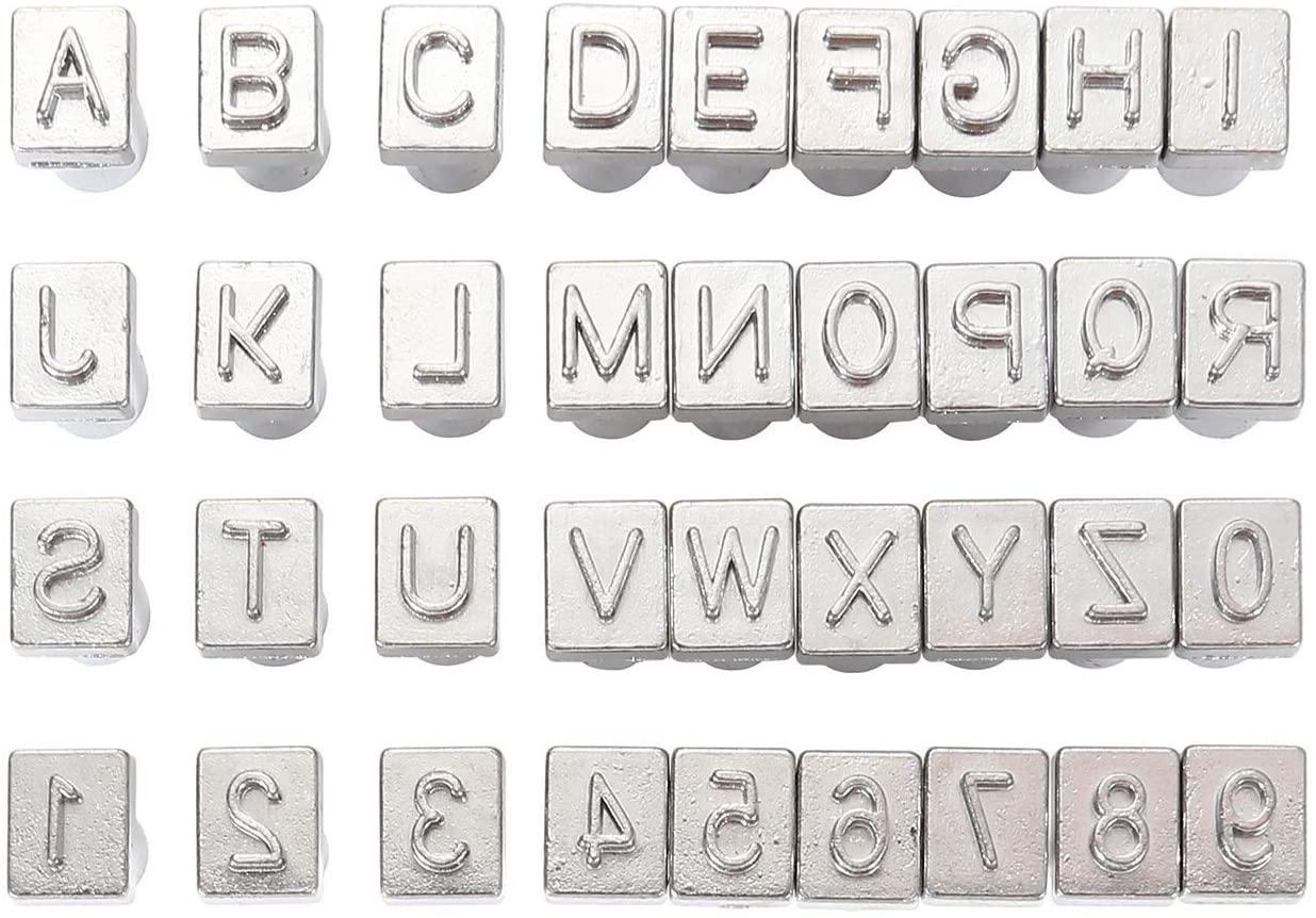 Knoweasy 6mm Steel Punch Alphabet Letter Number Leather Stamper Set,Letter Number Leather Stamper Punching Tool for DIY Leather Craft Printing - knoweasy