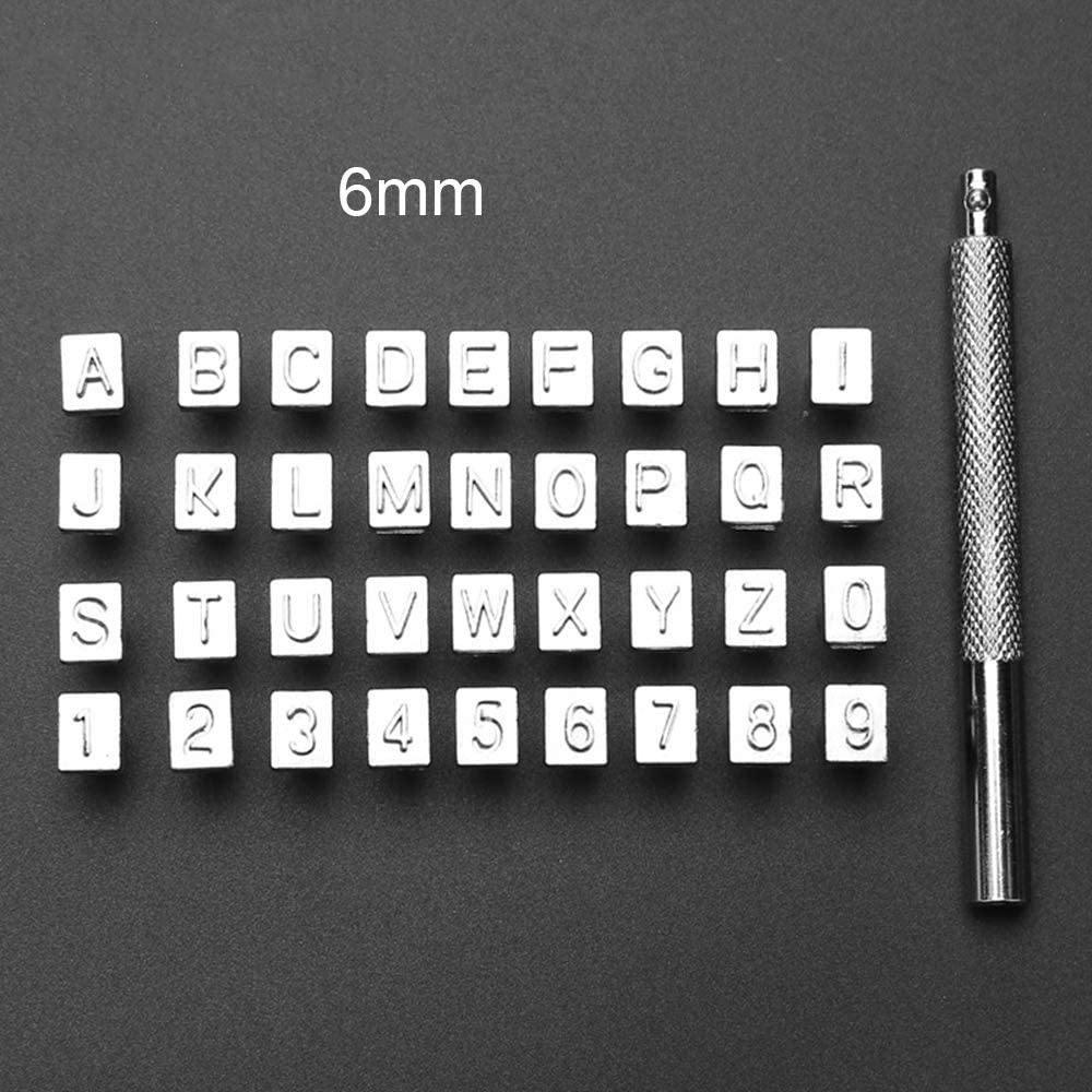 Knoweasy 6mm Steel Punch Alphabet Letter Number Leather Stamper Set,Letter Number Leather Stamper Punching Tool for DIY Leather Craft Printing - knoweasy