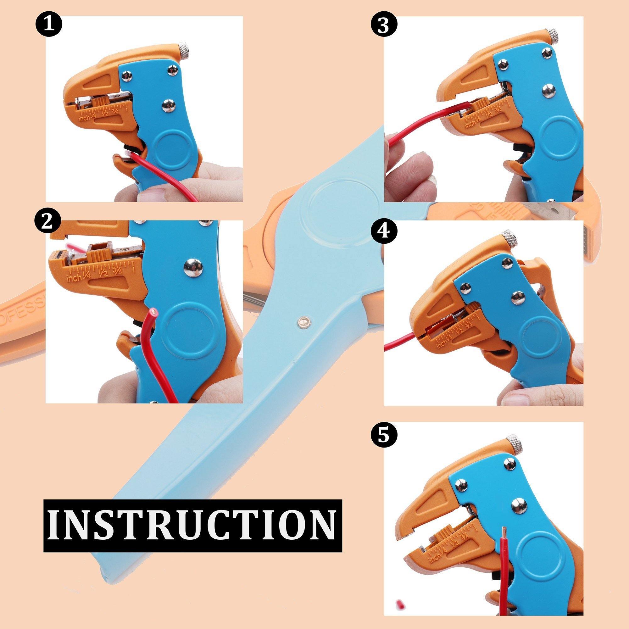Knoweasy Automatic Wire Stripper and Cutter,Heavy Duty Wire Stripping Tool 2 in 1 for Electronic and Automotive Repair - knoweasy