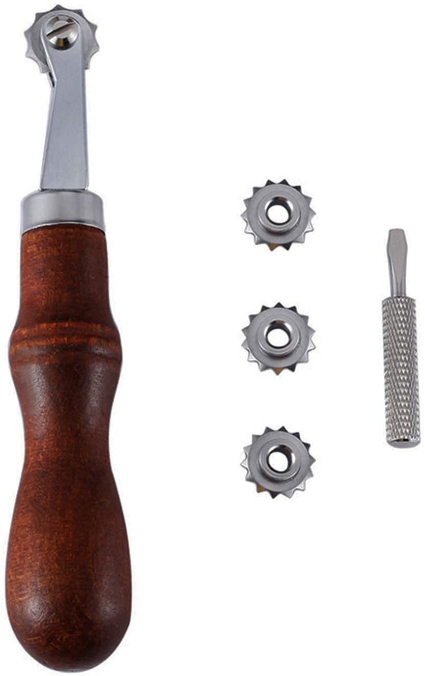 Knoweasy Leather Craft Spacer Set,Leathercraft Tool System Embossing Leather Work Tools,DIY Leather Craft Design Punch Tool with Four Wheels - knoweasy