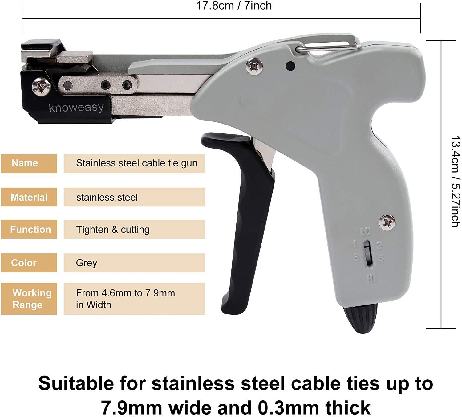 Knoweasy Stainless Steel Cable Tie Gun for Stainless Steel Cable Ties,Stainless Cable Tie Tool - knoweasycable tie gun