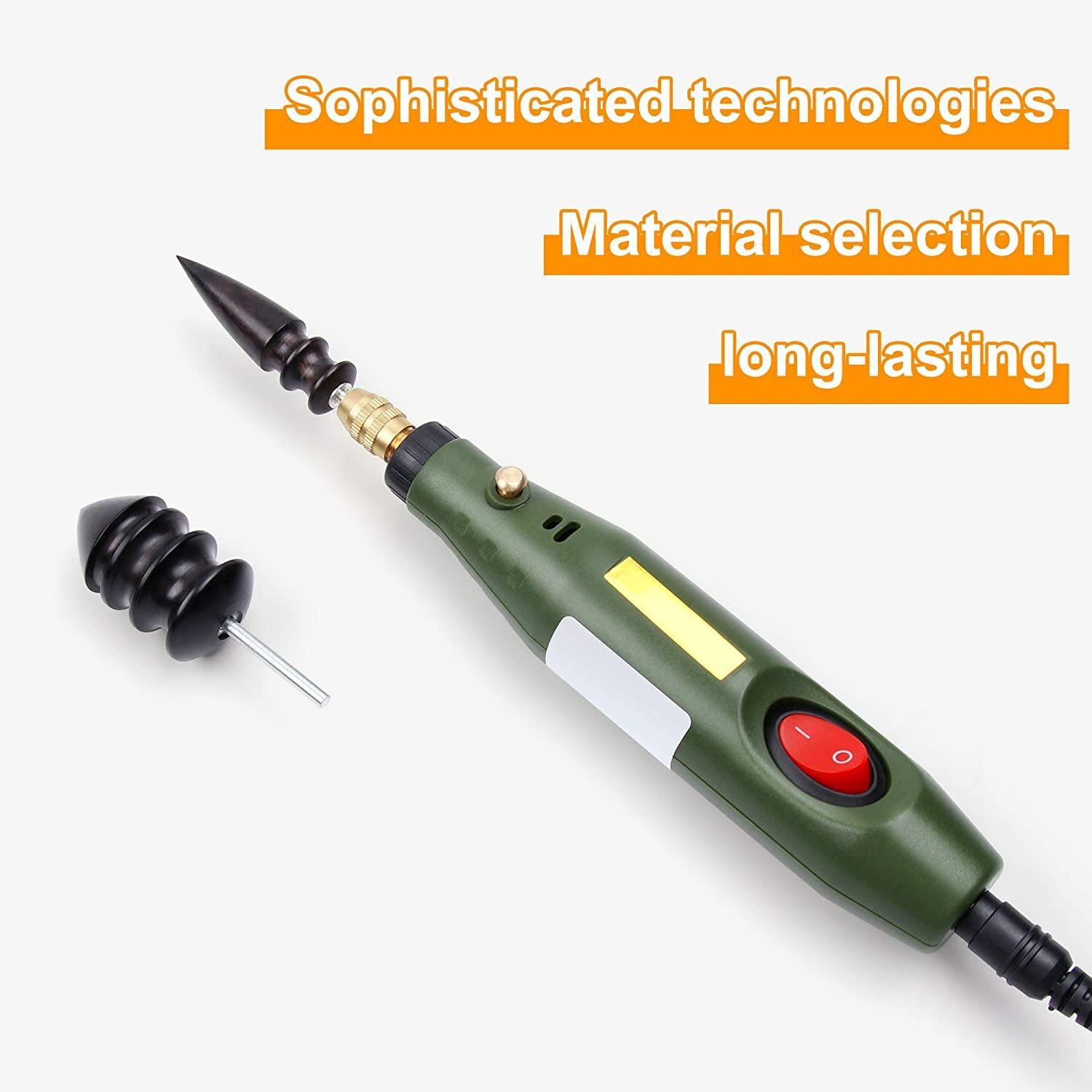 Leather Burnisher,Knoweasy Leather Slicker Tool and Leather Burnishing Tool,Pointed Tip Leather Slicker for Dremel Rotary Tools - knoweasy