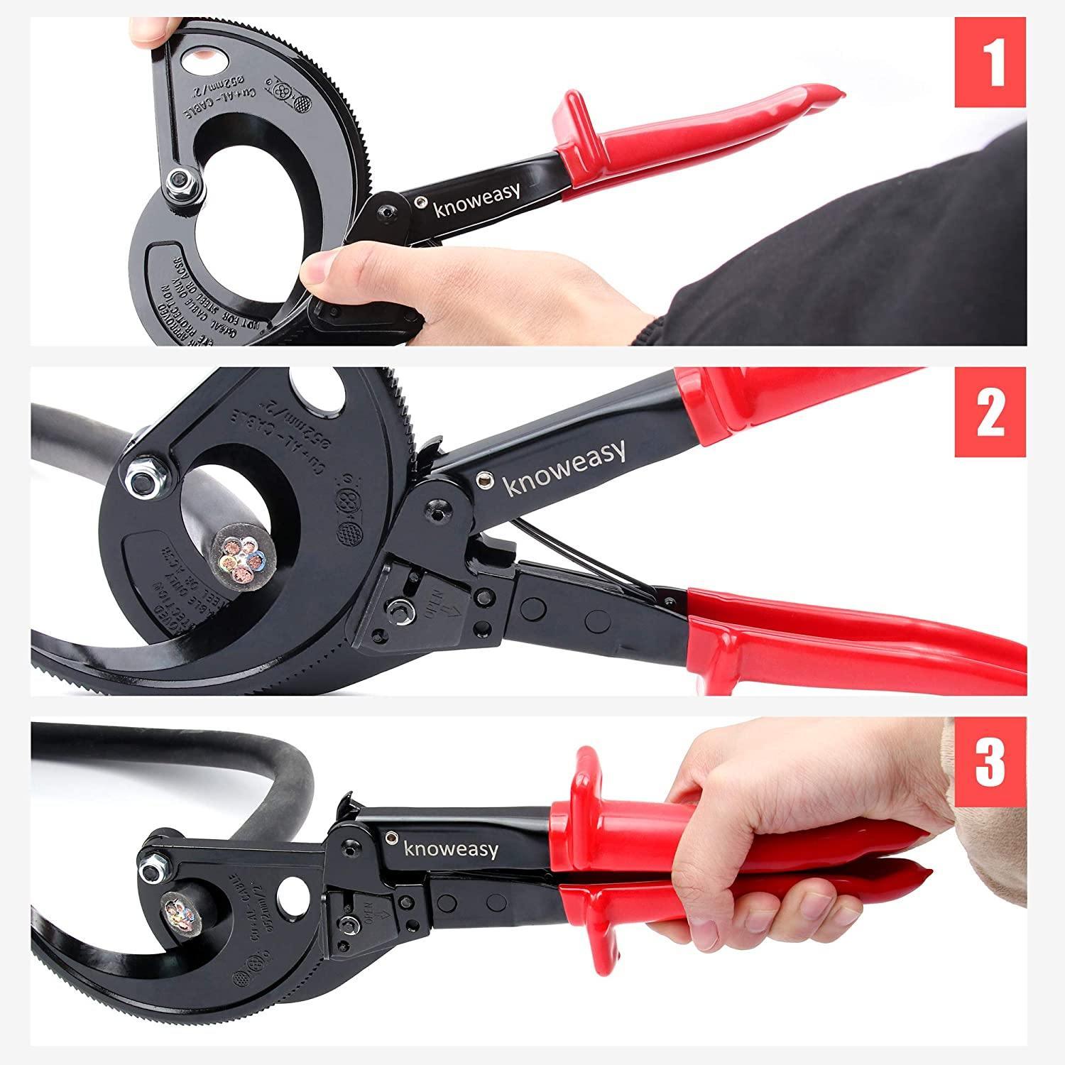 Ratchet Cable Cutter-Heavy Wire Cutter up to 400mm²-Knoweasy - knoweasyCrimp Tool