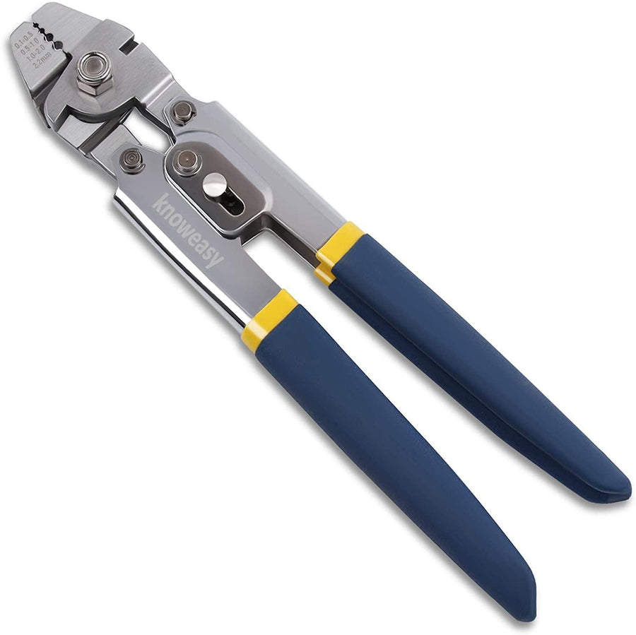 Wire Rope Crimper,Knoweasy Wire Crimper for Crimping Fishing Lines Up to 2.2mm Crimping Tools and Heavy Duty Stainless Steel Wire Rope Crimping Tool - knoweasyCrimp Tool