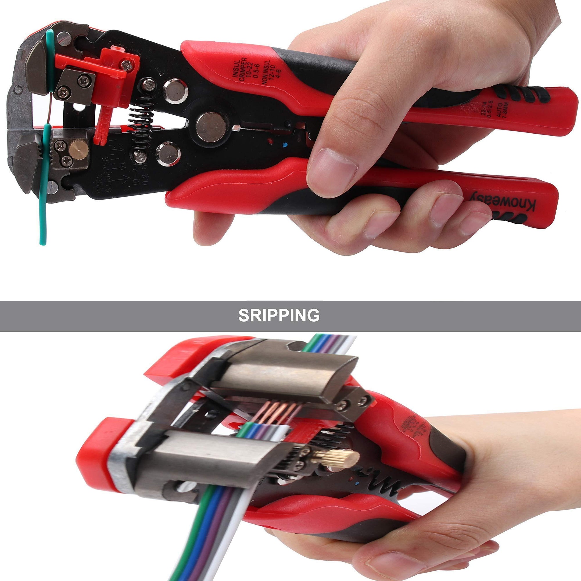Wire Stripper,Knoweasy 8 Inches Wire Stripping Tool and Automatic Strippers for 10-24 AWG - knoweasy