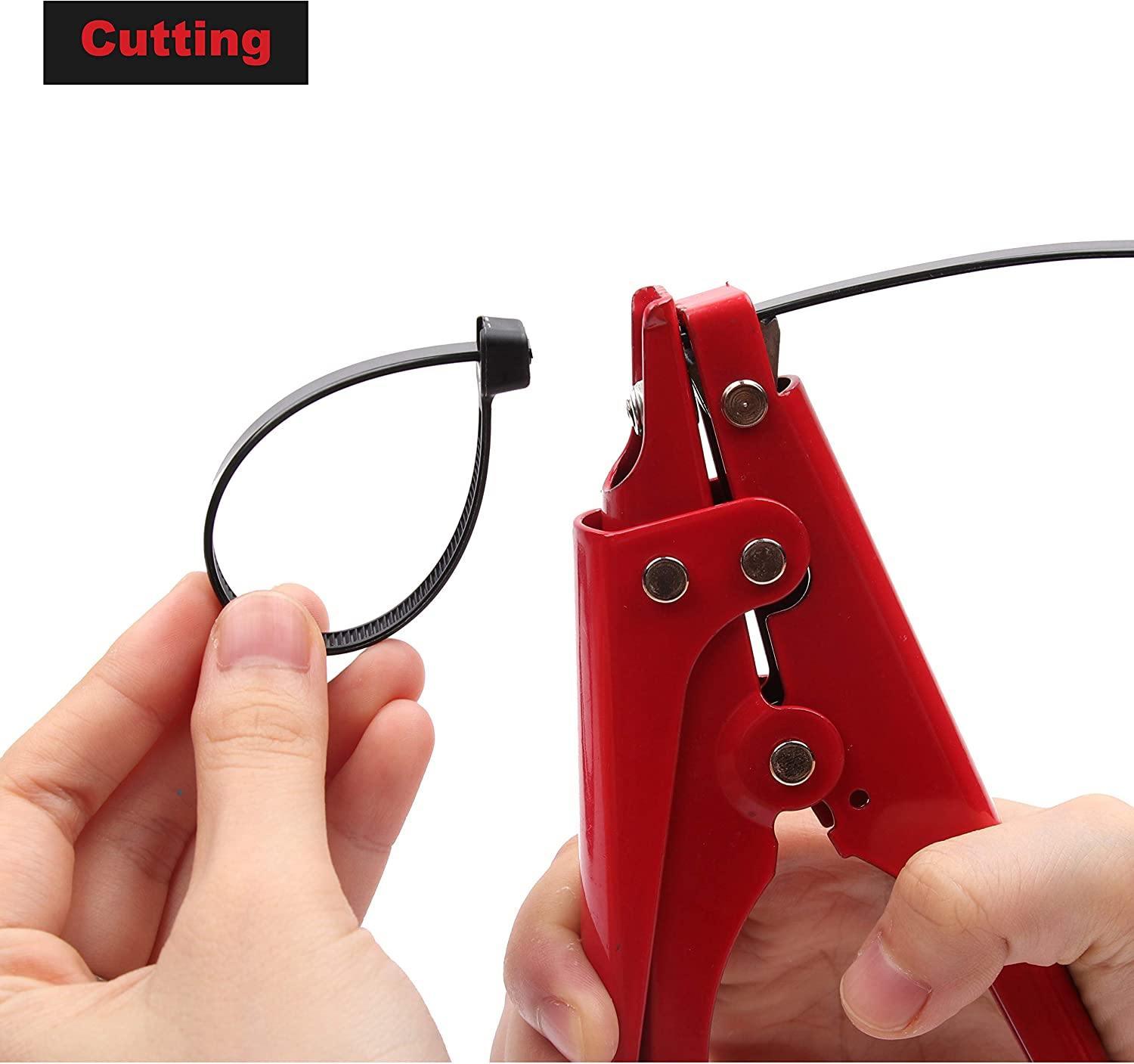 Zip Tie Tool,Knoweasy Cable Tie Gun and Tensioning and Cutting Tool for Plastic Nylon Cable Tie or Fasteners 0.37 Inches Max Tie Width - knoweasy