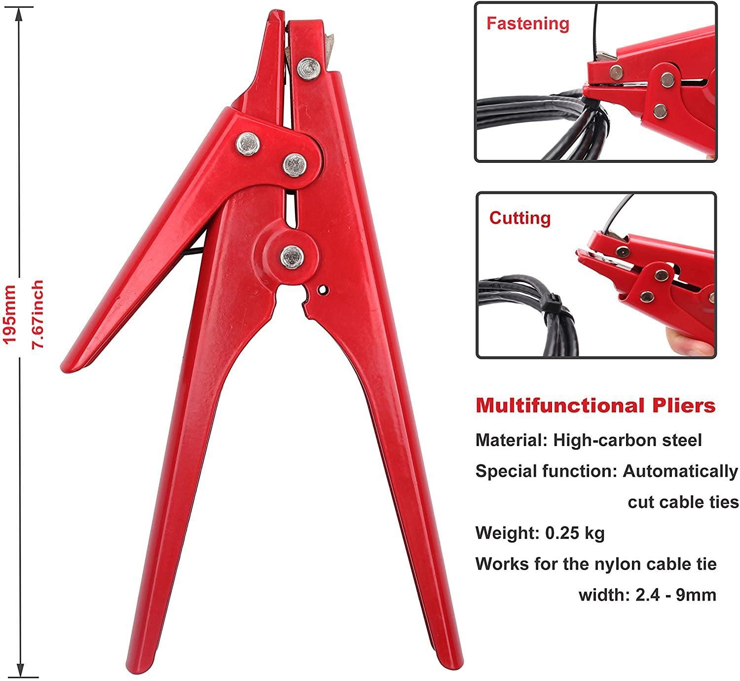 Zip Tie Tool,Knoweasy Cable Tie Gun and Tensioning and Cutting Tool for Plastic Nylon Cable Tie or Fasteners 0.37 Inches Max Tie Width - knoweasy