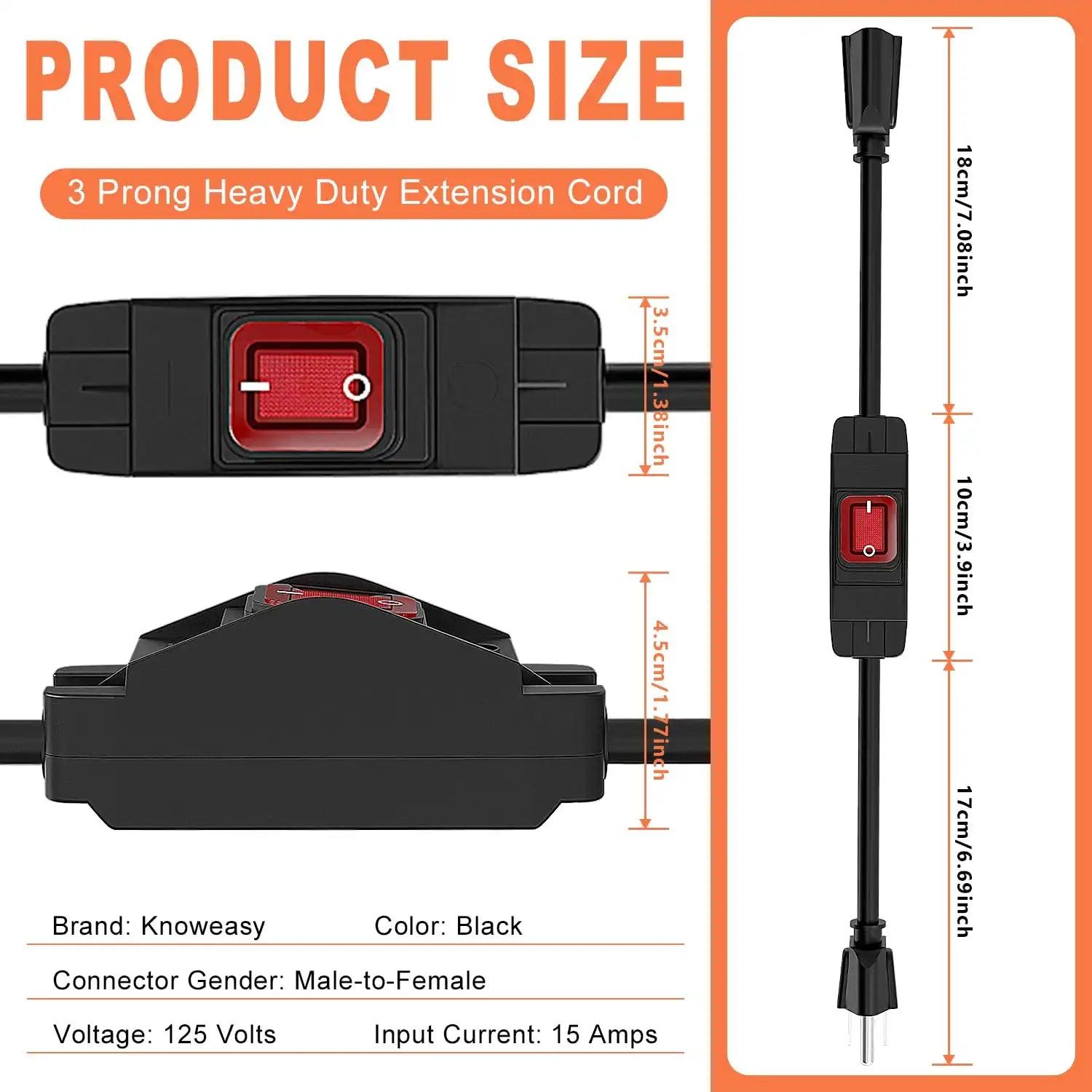 Knoweasy Outdoor Extension Cord with Switch On/Off