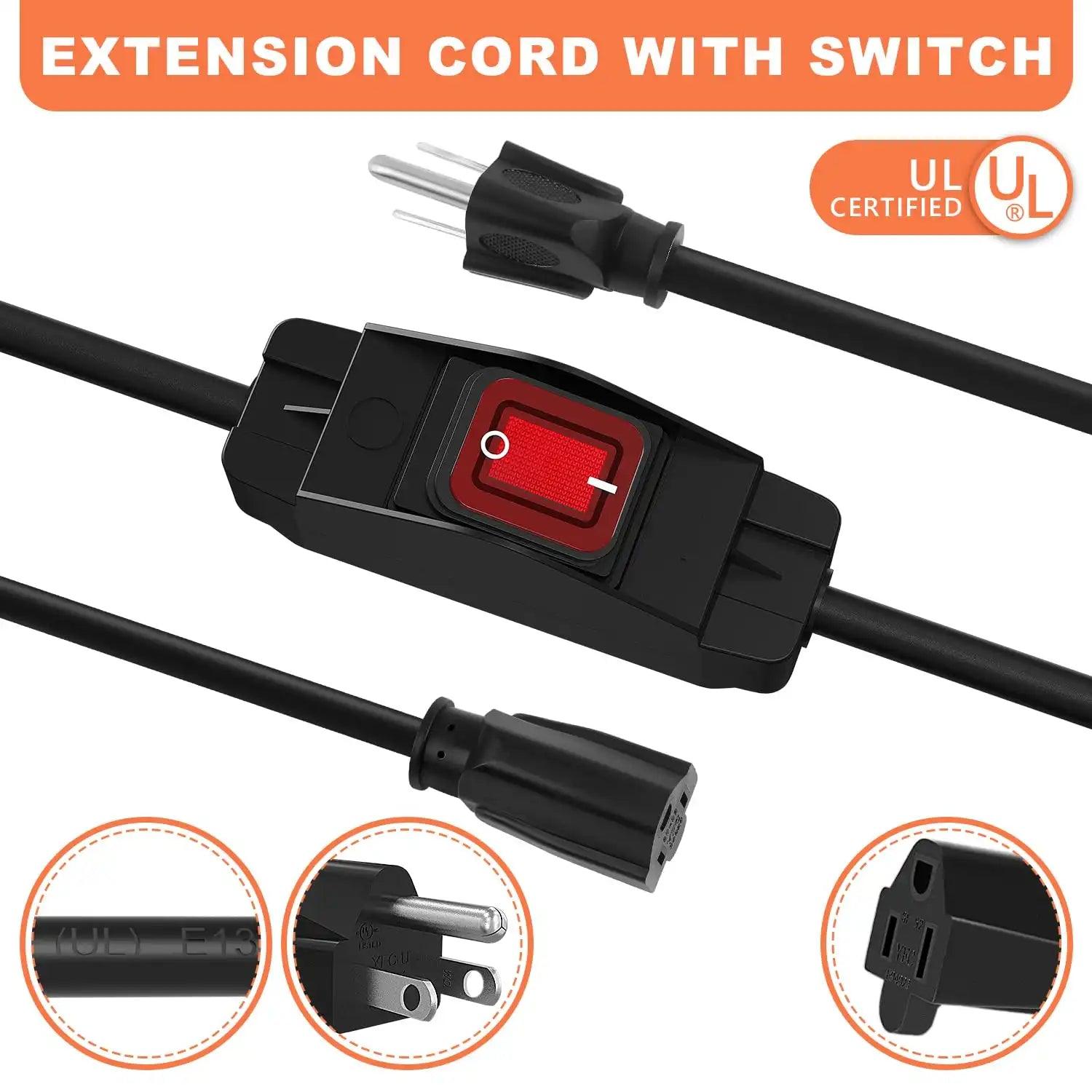 Knoweasy Outdoor Extension Cord with Switch On/Off