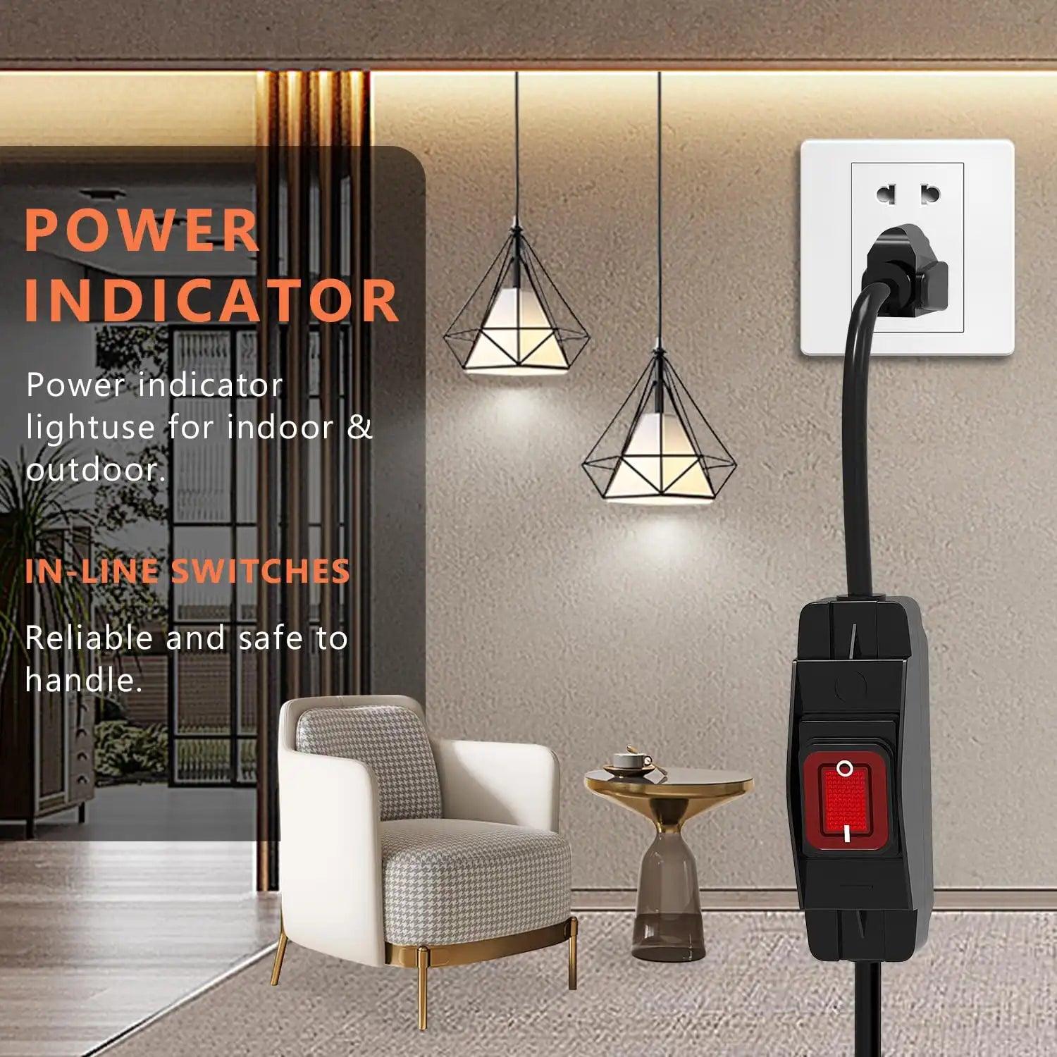 Knoweasy Outdoor Extension Cord with Switch On/Off