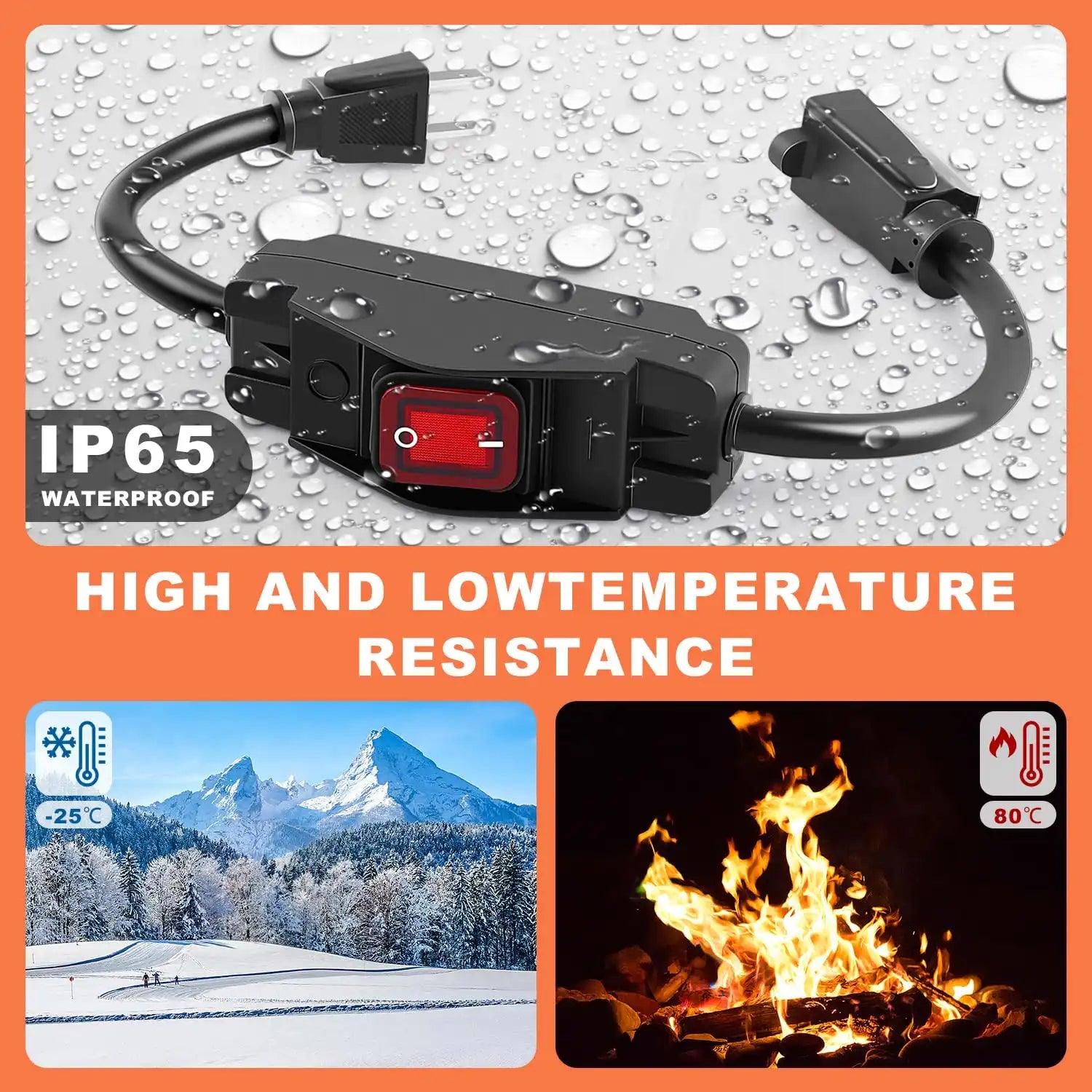 Knoweasy Outdoor Extension Cord with Switch On/Off