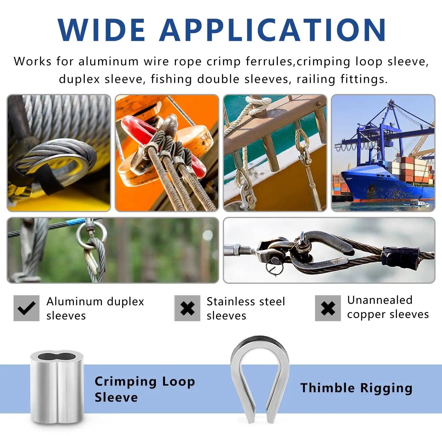 Knoweasy Professional Wire Rope Crimping and Cutting Tool for 1/16 to 1/8 Inch Cables