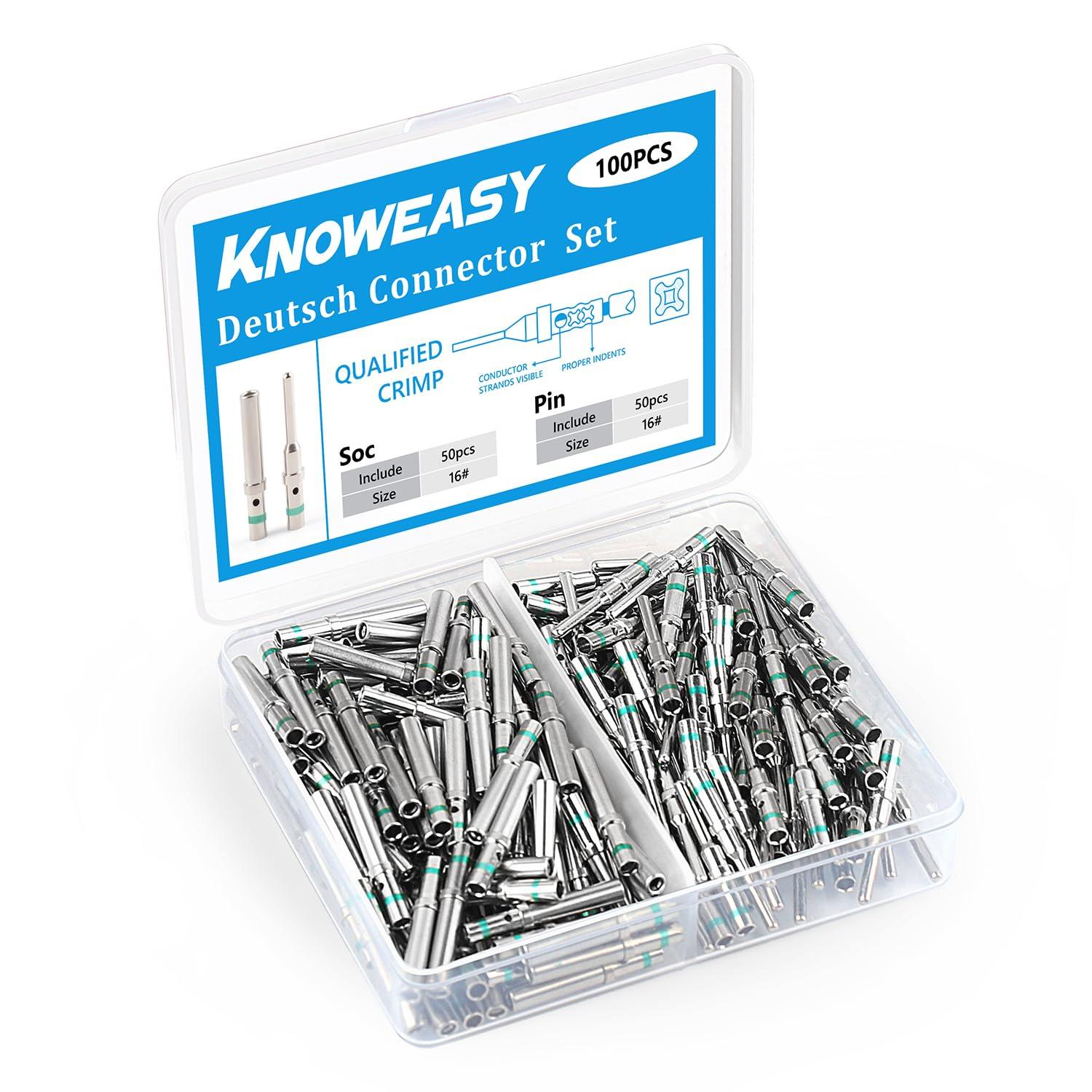 Knoweasy 50 Pairs Size 16 DT Deutsch Pin Connector Kit