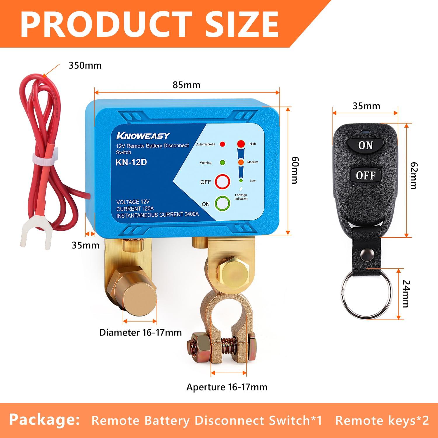 Knoweasy 12V 240A Remote Battery Kill Switch