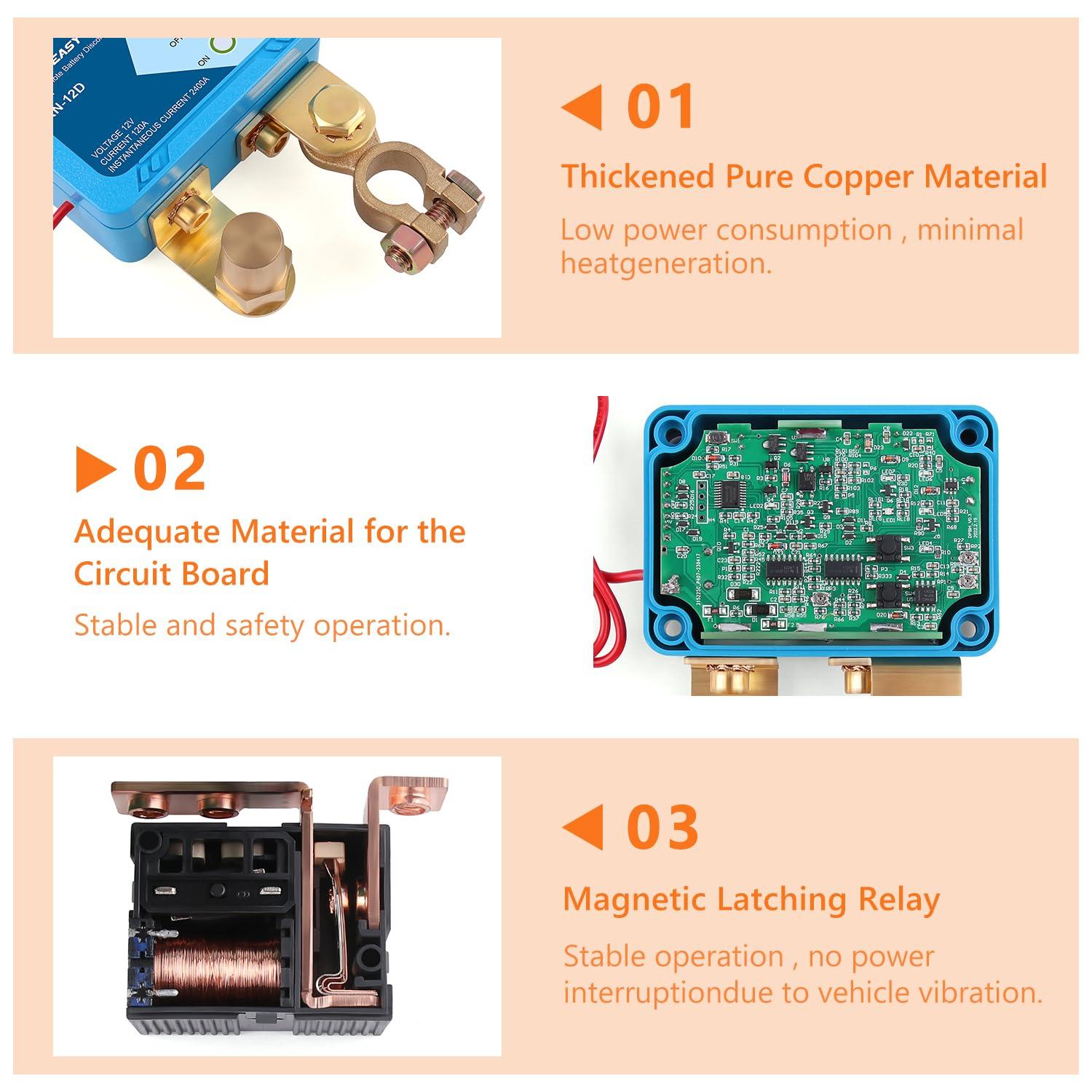 Knoweasy 12V 240A Remote Battery Kill Switch
