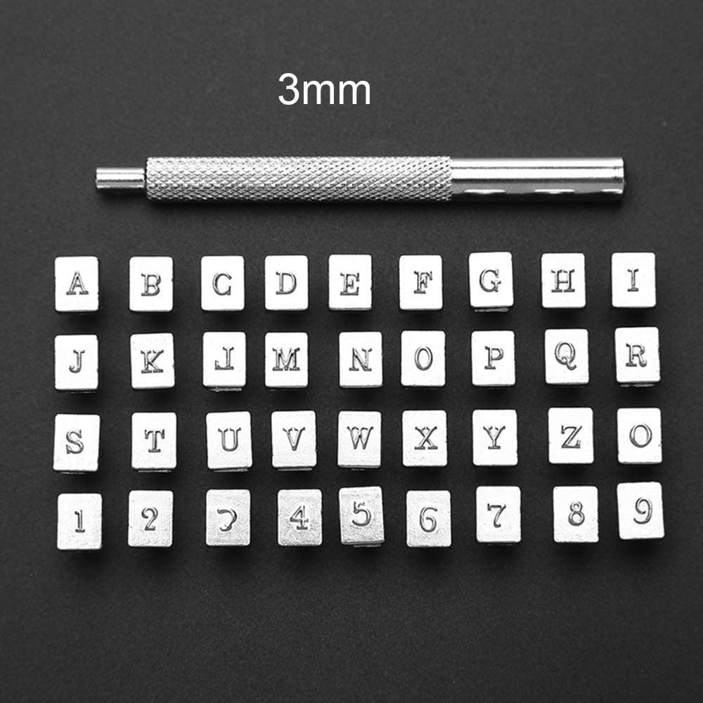 36-Piece Number and Letter Stamp Set 1/8 (3mm) (A-Z & 0-9 +
