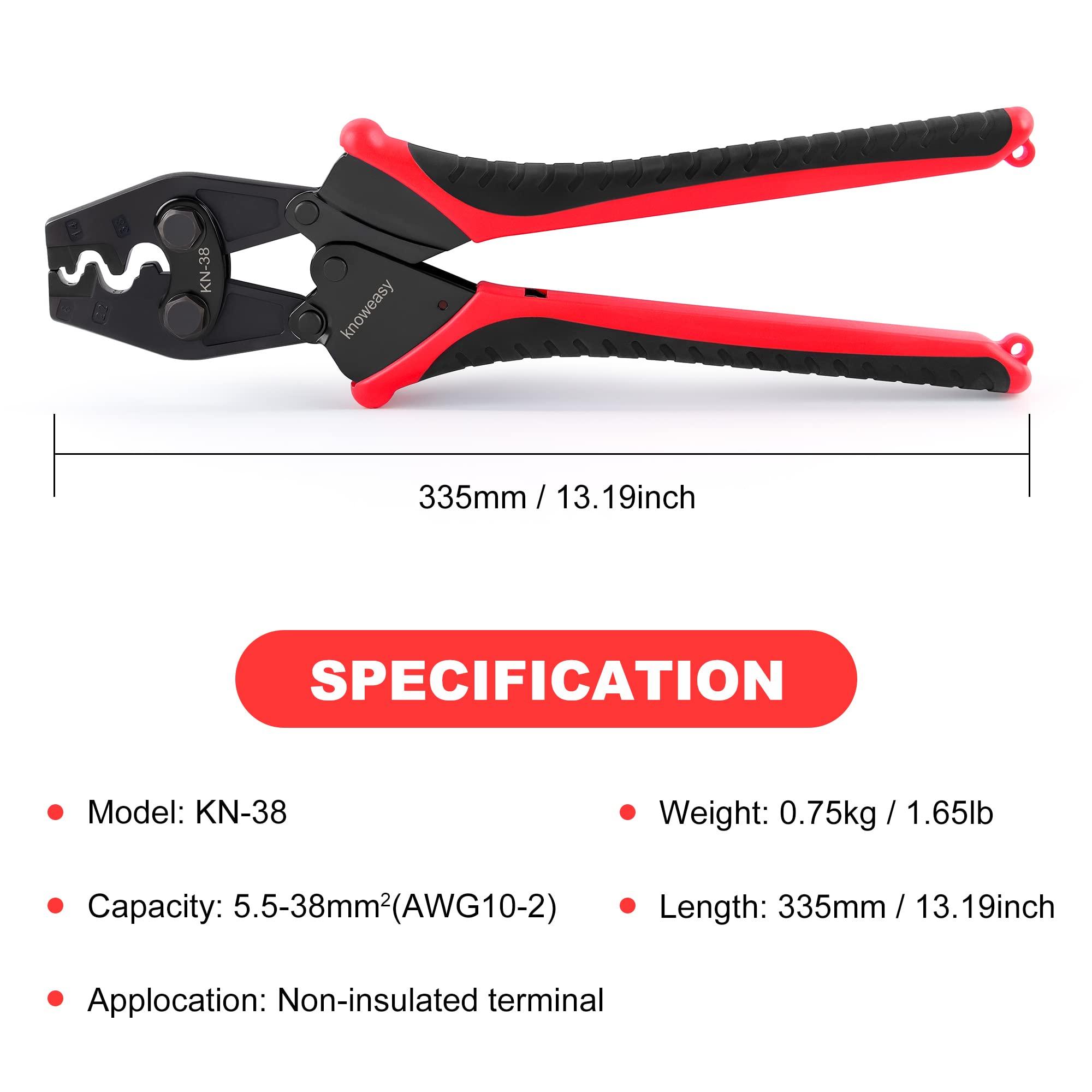 Knoweasy Non-Insulated Open Barrel Terminal Crimp Tool - 5.5-38 mm² AWG10-2