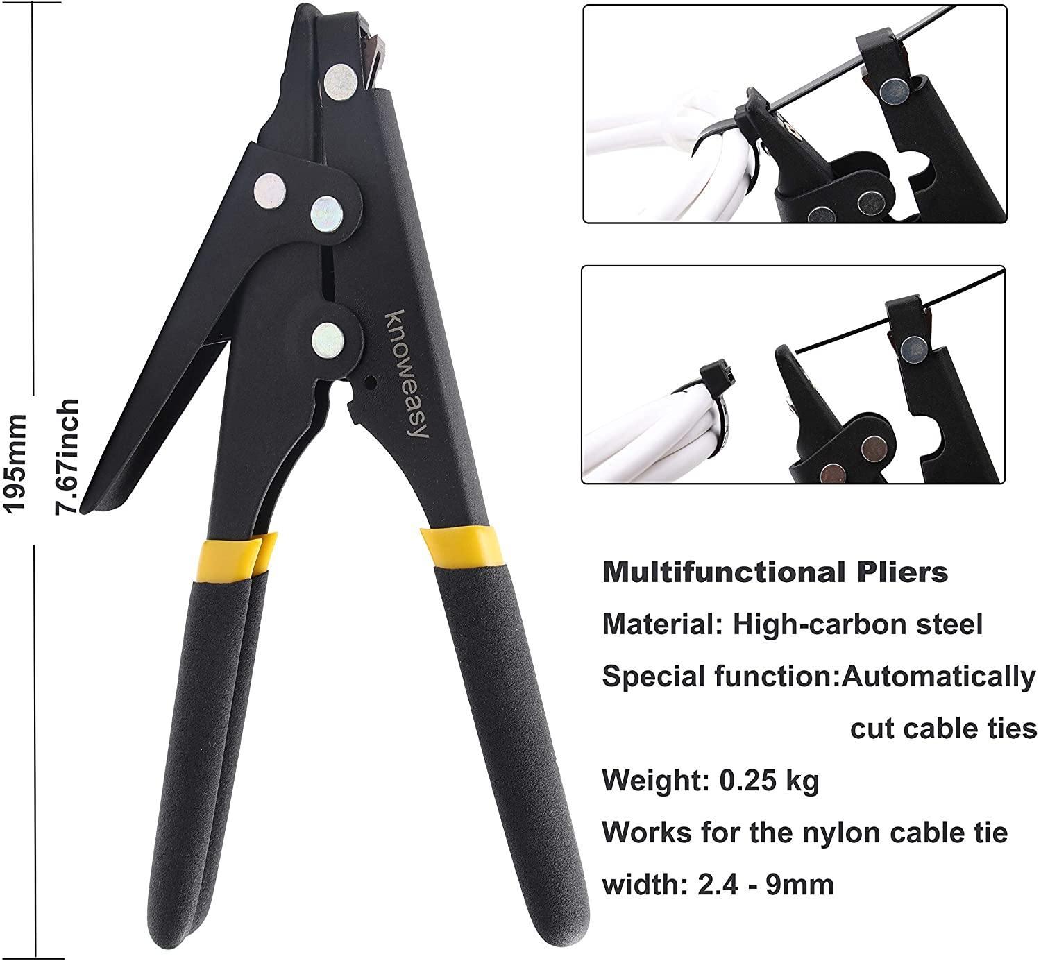 Cable Tie Tool,Knoweasy Cable Tie Gun and Tensioning and Cutting Tool for Plastic Nylon Cable Tie or Fasteners - knoweasy