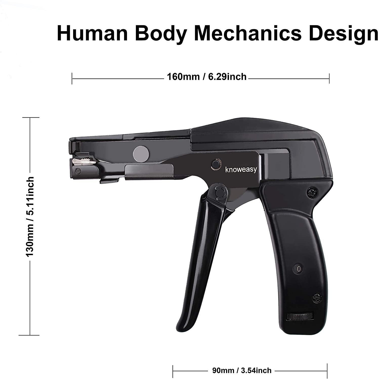 Cable Tie Tool,Knoweasy Fastening Cable Tie Gun and Flush Cut Zip Tie Gun with Steel Handle for Nylon Cable Tie - knoweasycable tie gun