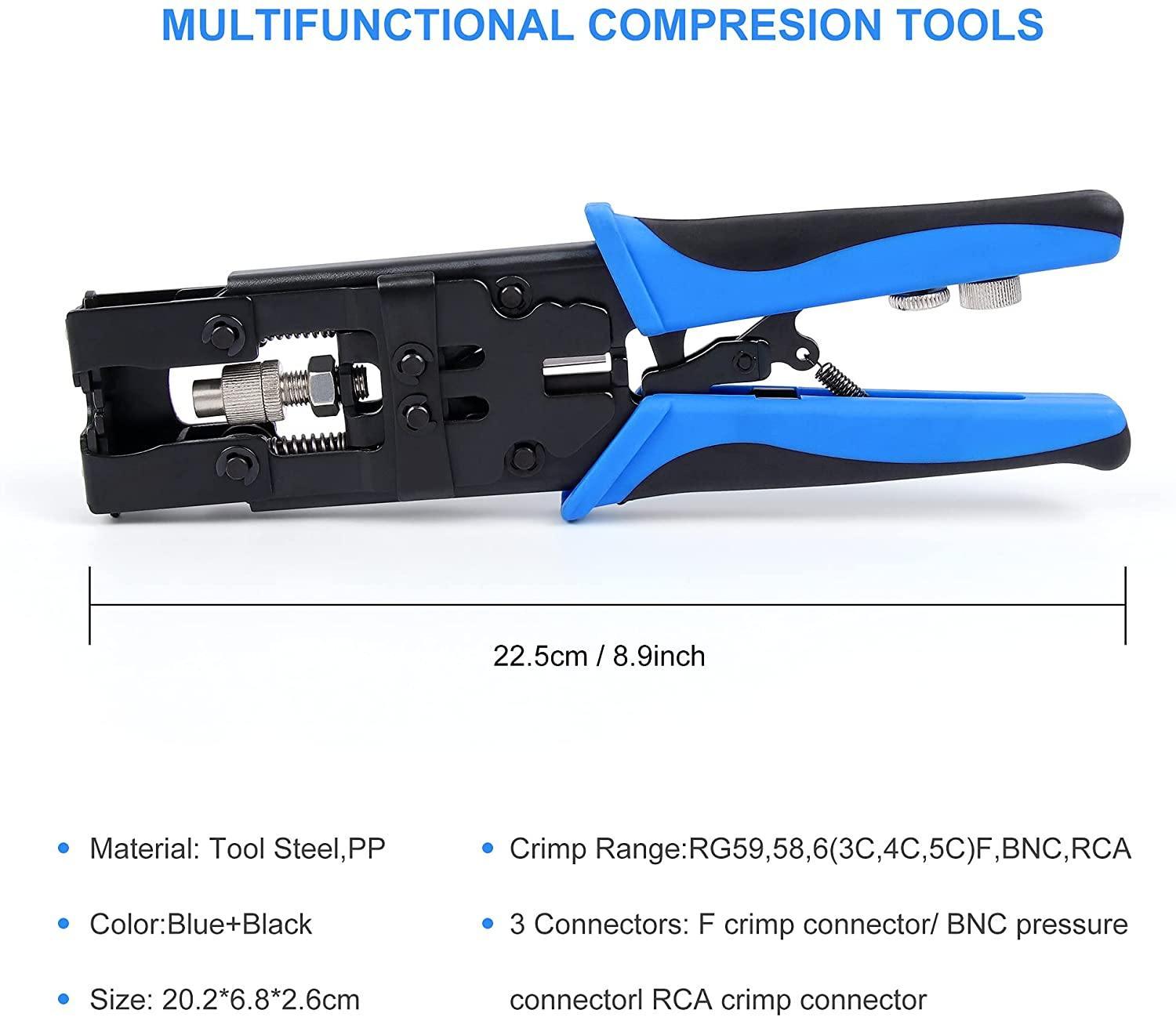 Coaxial Compression Tool and BNC Cable Crimper Kit-Knoweasy