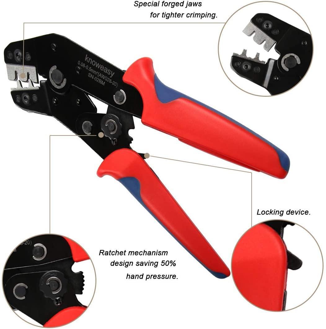 Crimping Tool: 0.08-0.5 mm² Capacity, 20-28 AWG