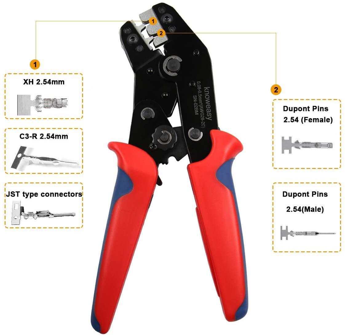 Dupont Crimping Tool,Knoweasy Pin Crimper and Dupont Crimper for Dupont D-Sub Terminals AWG 28-20/0.08-0. 5mm² - knoweasy