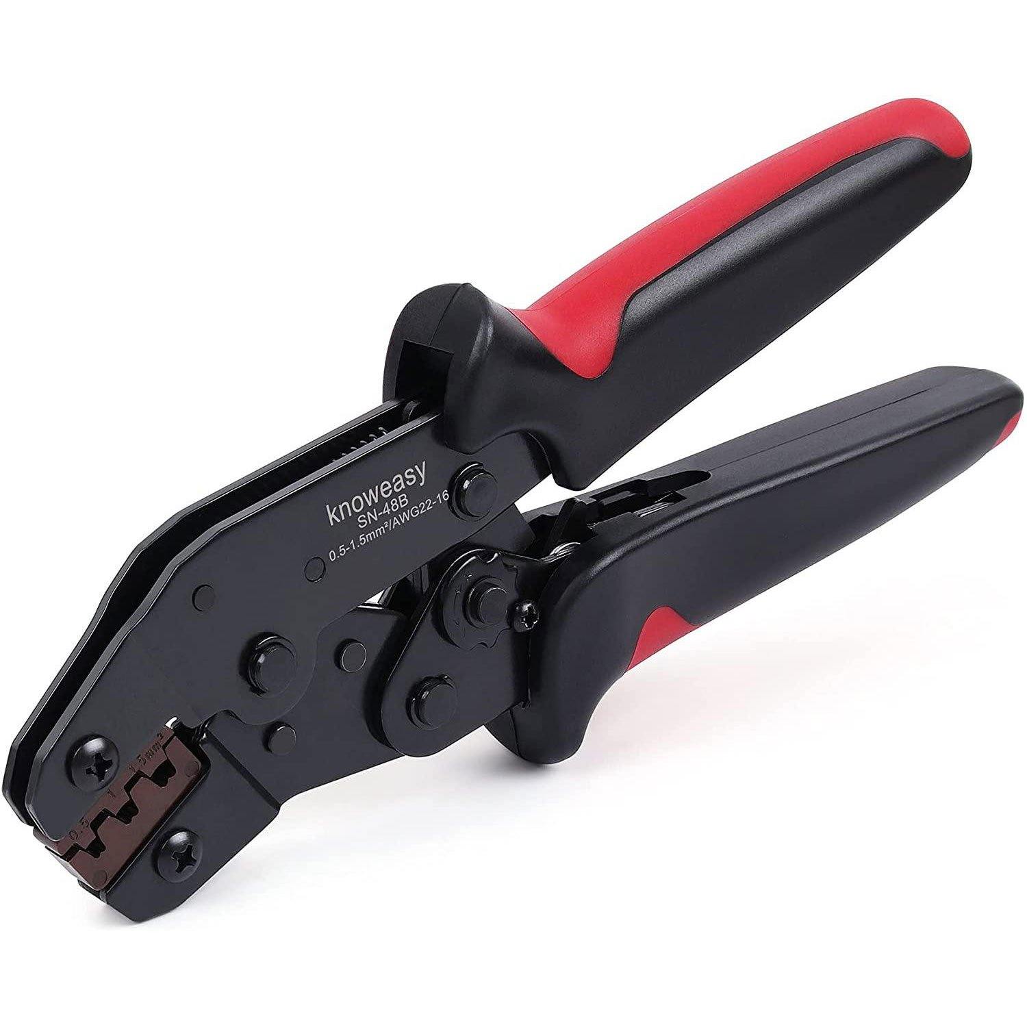 Non-Insulated Terminal Crimping Tool,Knoweasy Ratchet Crimping Tool 5.5-38  mm² (AWG10-2) for Non-Insulated Terminals and Open Barrel Terminals