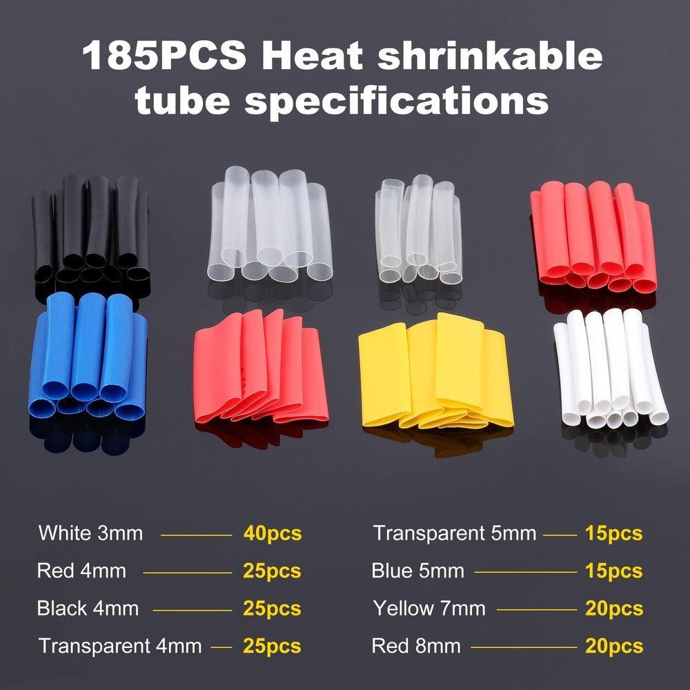 Ferrule Crimping Tool Kit,Knoweay Wire Crimper Set 23-7AWG and Wire Stripper with 1200PCS Wire Ferrules Connectors,185PCS Heat Shrink Tubing With Box - knoweasy