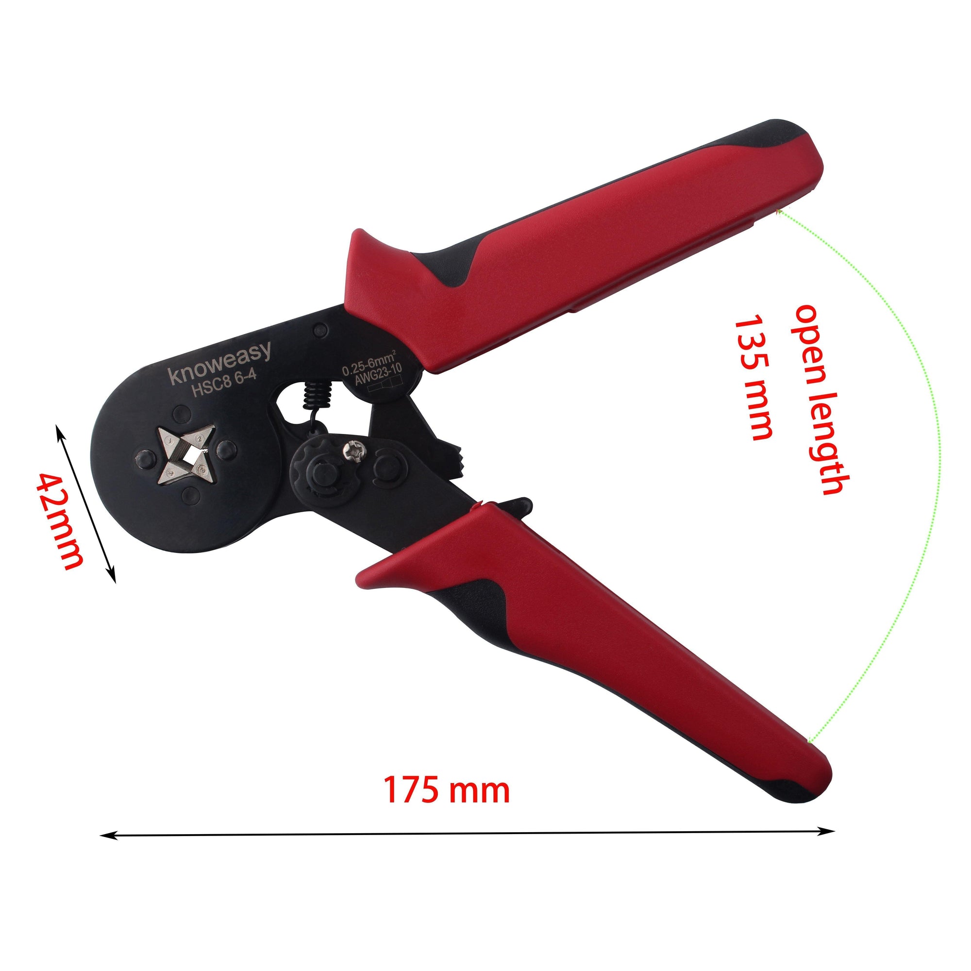 Ferrule Crimping Tool,Knoweasy Adjustable Crimping Tools Used for 0.25-6.0mm²(AWG23-10) Cable End Sleeves Wire Ferrule Crimper - knoweasy