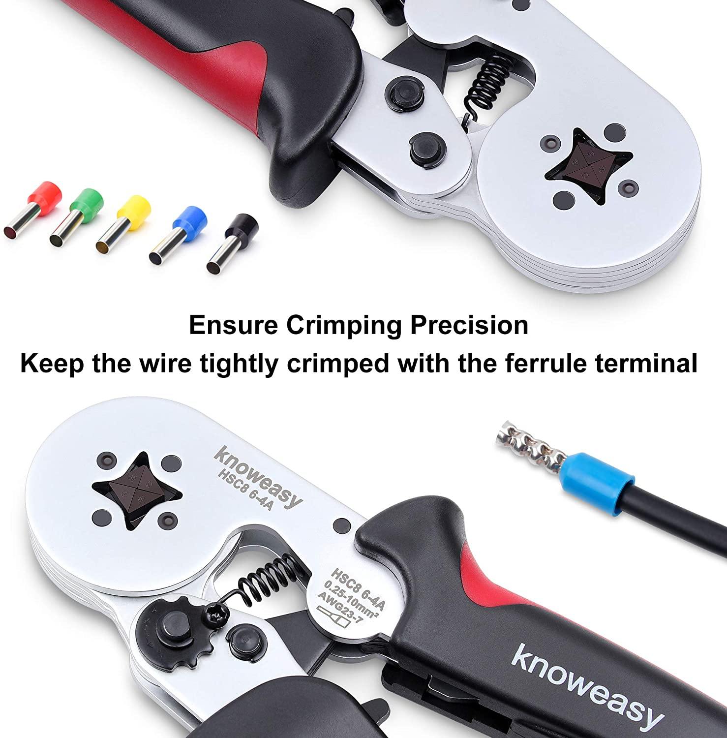 Ferrule Crimping Tool Kit,Knoweay Wire Crimper Set 23-7AWG and Wire St -  knoweasy