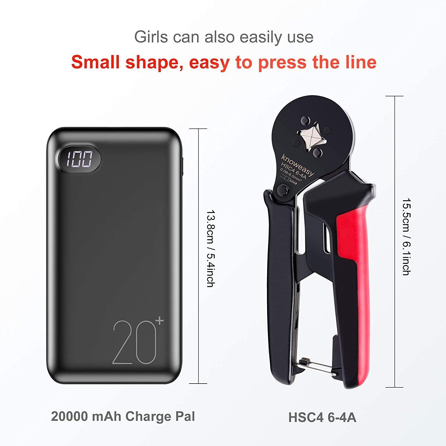 Ferrule Crimping Tool,Knoweasy Terminal Crimping Tool and Wire Ferrule Crimper Used for 0.25-6.0mm²/AWG23-10 - knoweasy