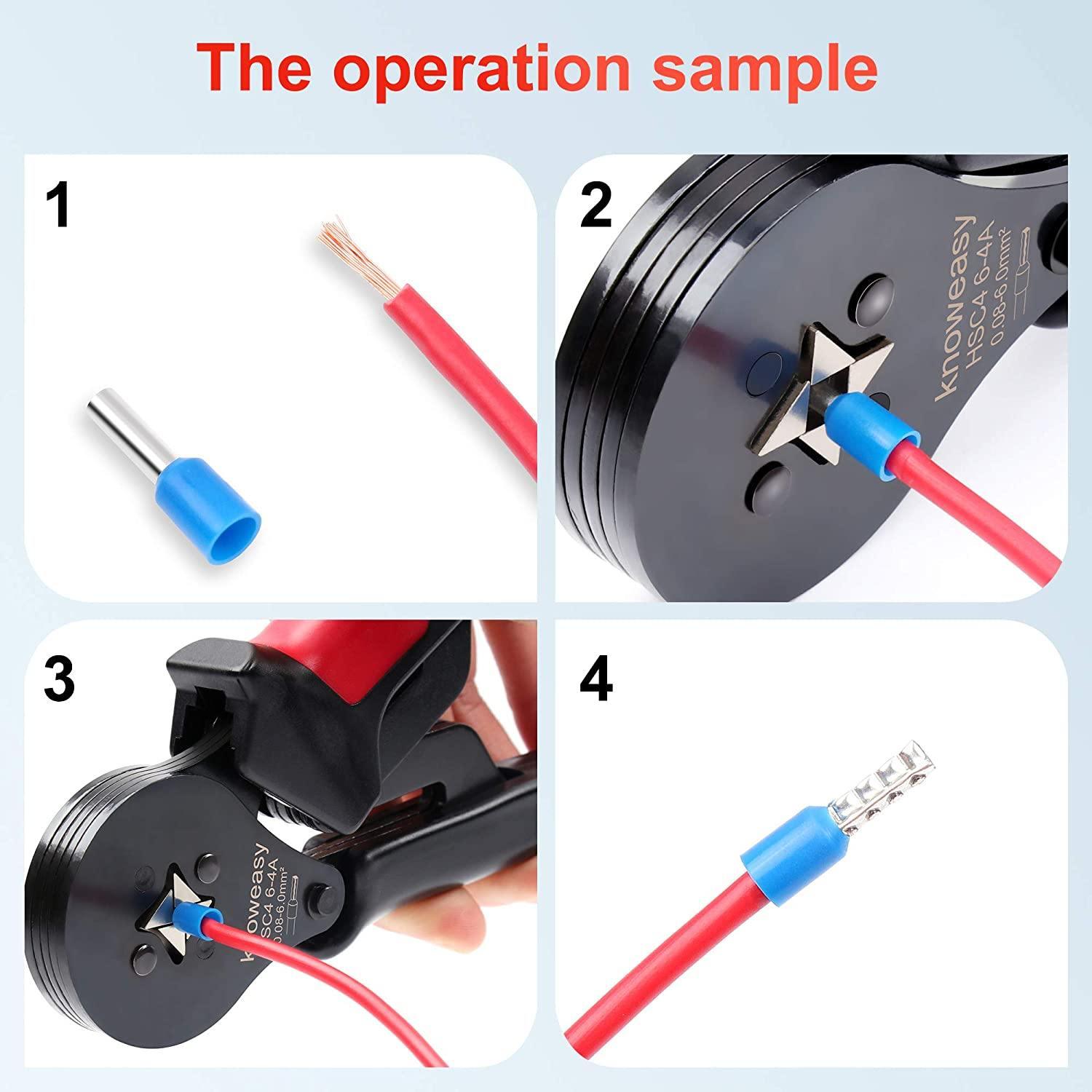 Ferrule Crimping Tool Knoweasy Terminal Crimping Tool and Wire Ferrule Crimper Used for 0.25 6.0mm AWG23 10