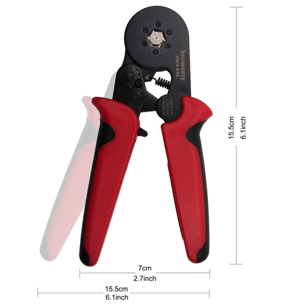 ICrimp Hex Ratchet Crimper Tool For Ferrules & End Sleeves - 0.25-6mm² (AWG 23-10), Wire Crimping Tool