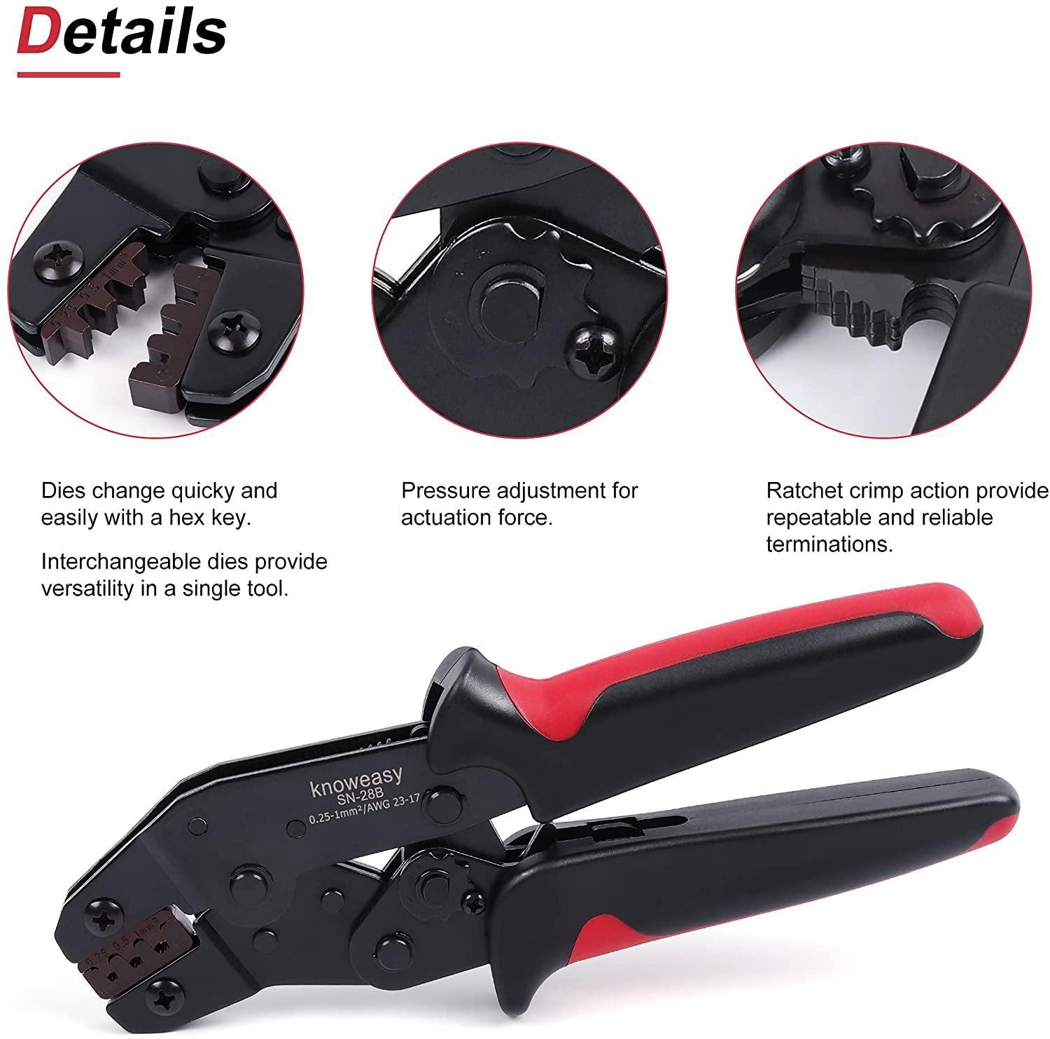 Jst Crimping Tool,Knoweasy SN 28B Terminal Crimper for AWG23-17/0.25-1.0mm² - knoweasyCrimp Tool