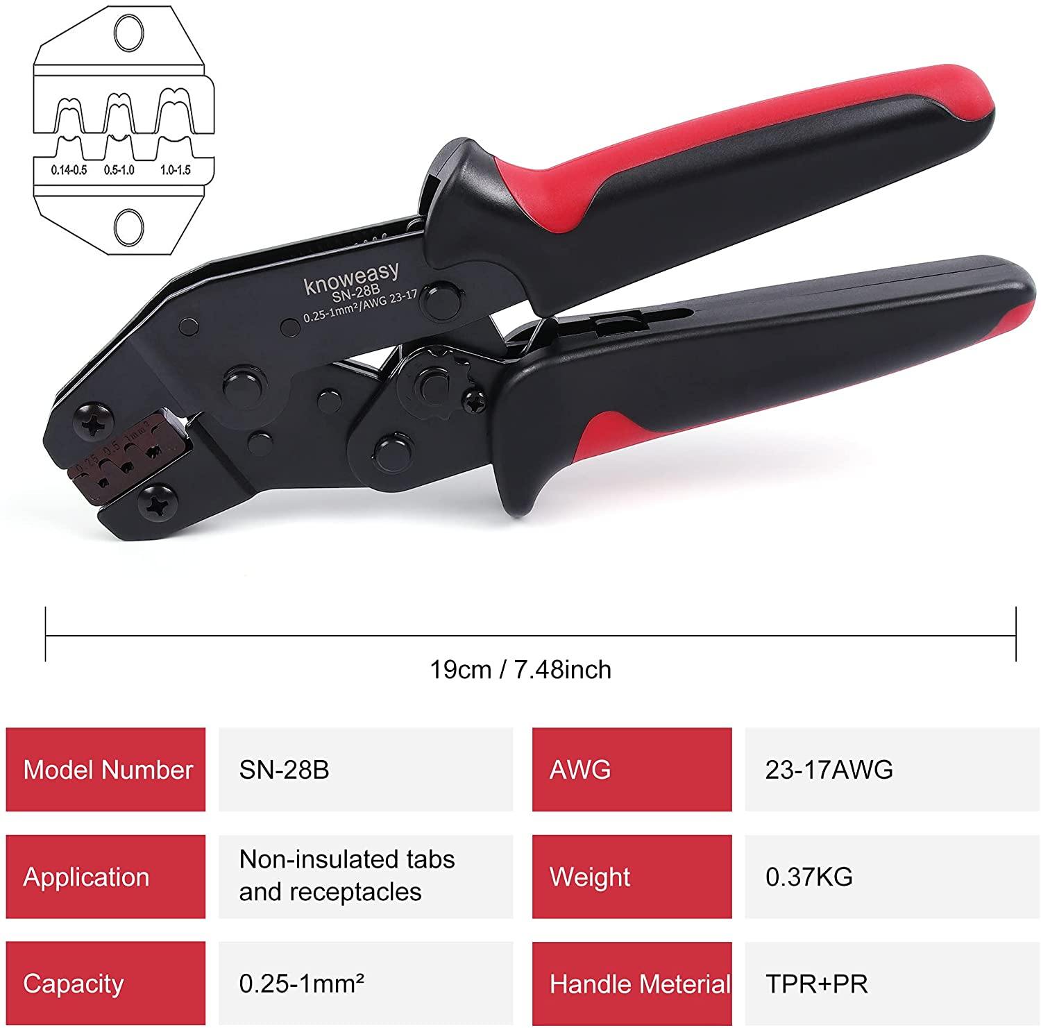 Micro Connector Pin Crimping Tool,Knoweasy Pin Crimper and Jst Crimp for  D-Sub,Open Barrel suits Molex,JST,JAE,32-20AWG /0.03-0.52mm²