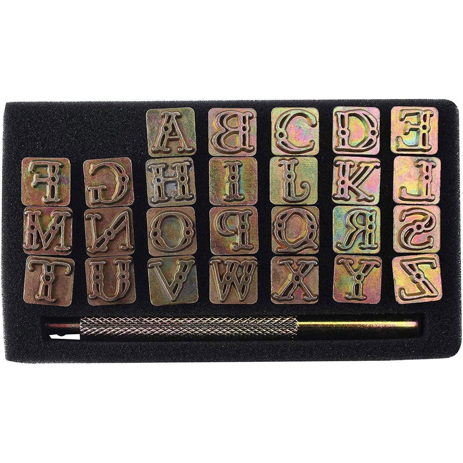 Knoweasy 27 Pieces Leather Stamping Tool Set,26 Letters