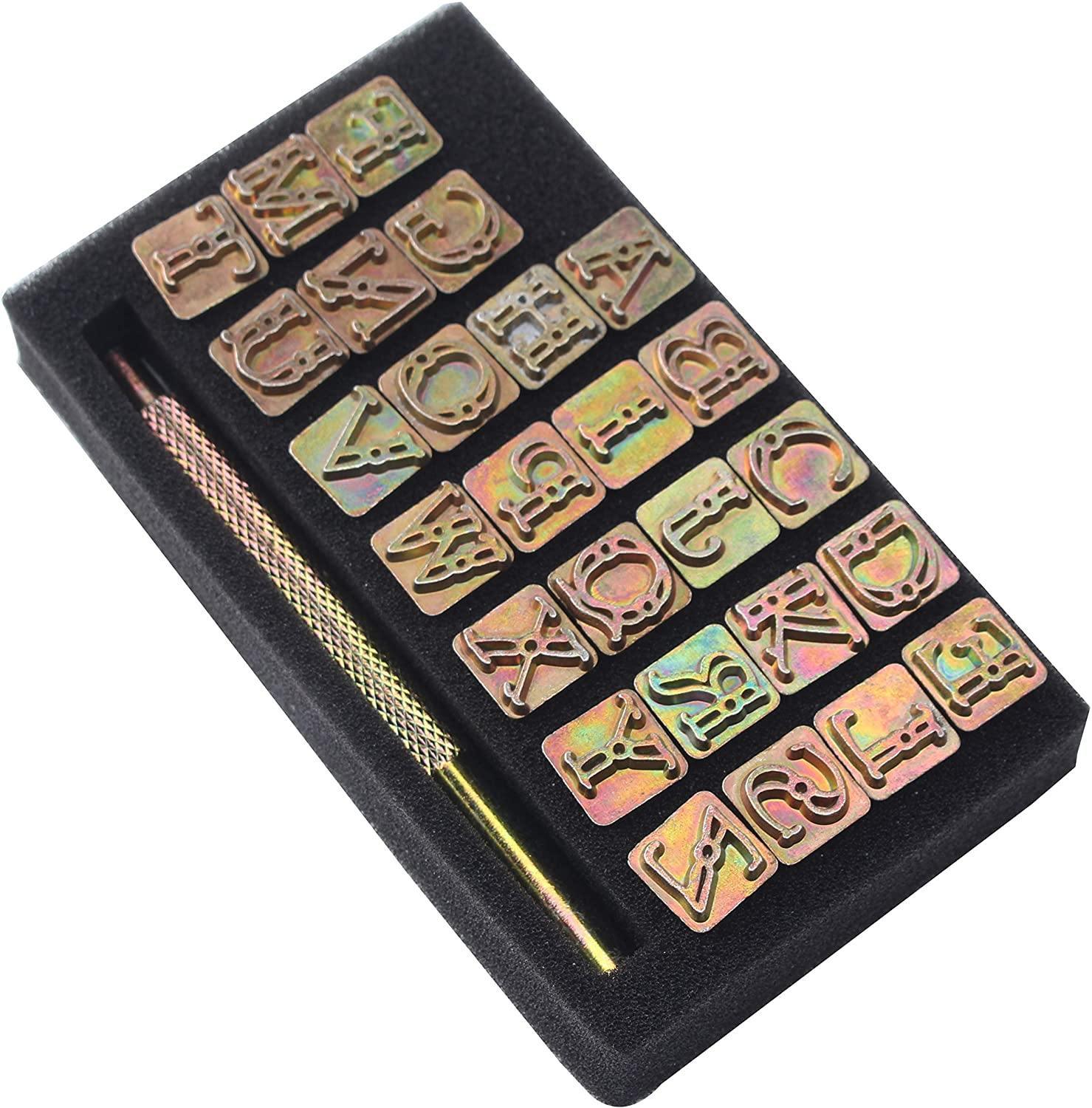 26* Leather Stamp Alphabet Letter Gold Punch Set Logo Stamp Craft