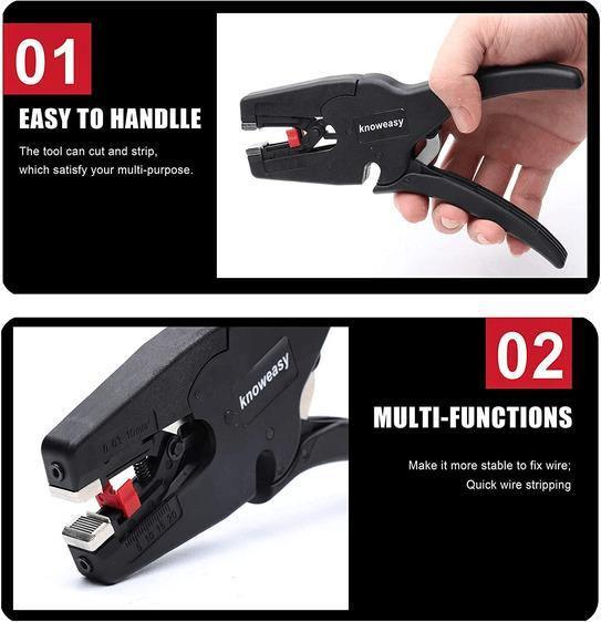 Knoweasy Automatic Wire Stripper and Cutter,Heavy Duty Wire Stripping Tool 2 in 1 for Wire Stripping,Cutting 5-20mm/(0.25-0.75inches)