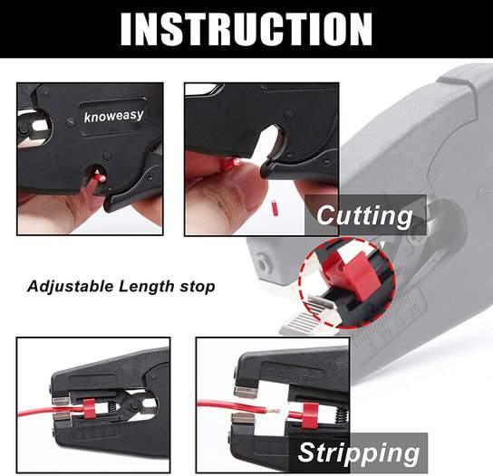 Knoweasy Automatic Wire Stripper and Cutter,Heavy Duty Wire Stripping Tool 2 in 1 for Wire Stripping,Cutting 5-20mm/(0.25-0.75inches)