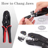 Knoweasy Crimping Tool Set Include 2210H Heat Shrik Crimping Tool with 7 Pcs Quick Exchange Jaw for Non-insulated,Open Barrel,Insulated and Non-insulated Ferrule - knoweasy
