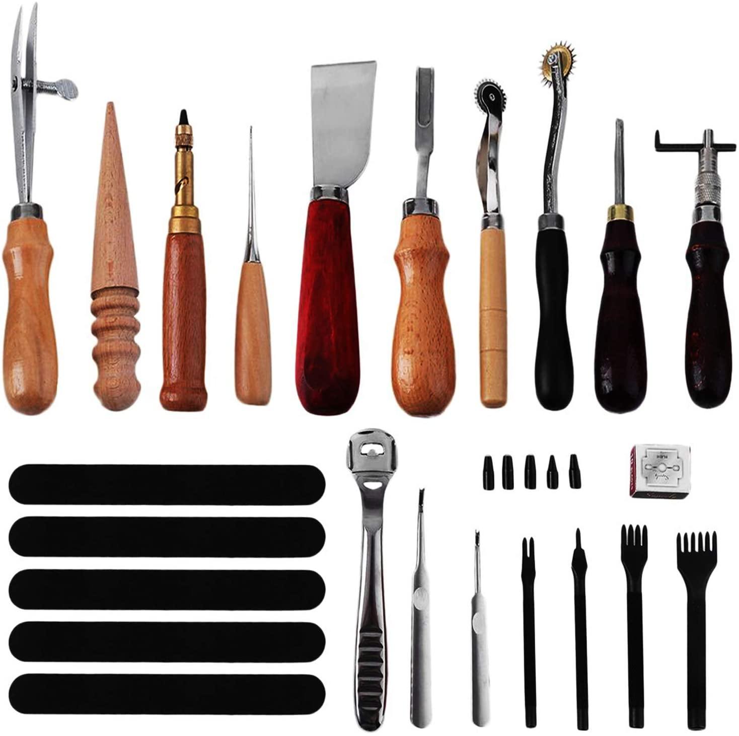 Leather Working Kit, Leather Working Tools for Beginners, Leather Crafting  Tools