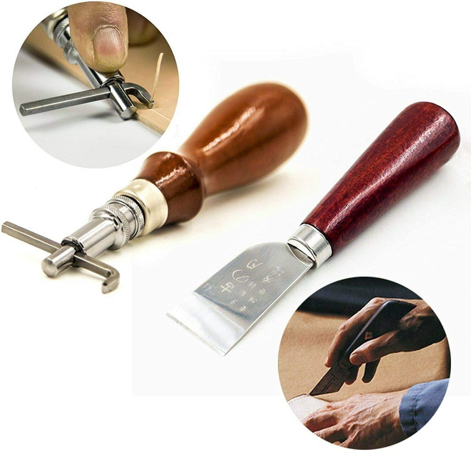 Swivel Knife,Knoweasy Stainless Steel Leather Cutting Tool with Adjustable  Handy Level 3.15-3.74 for Art Crafts DIY
