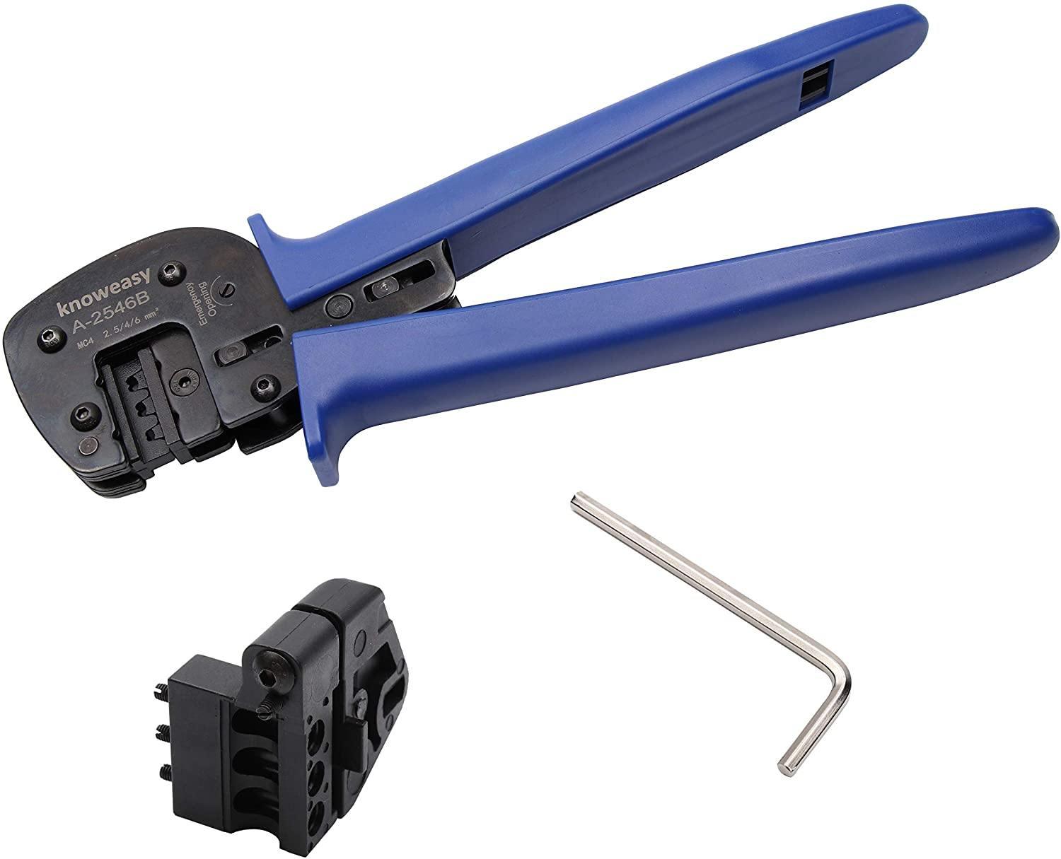 Solar Panel Cable Crimping Tool Kit - With Stripper & 8 Pairs Connectors For AWG14-10 (2.5/4/6mm²) Solar Cables
