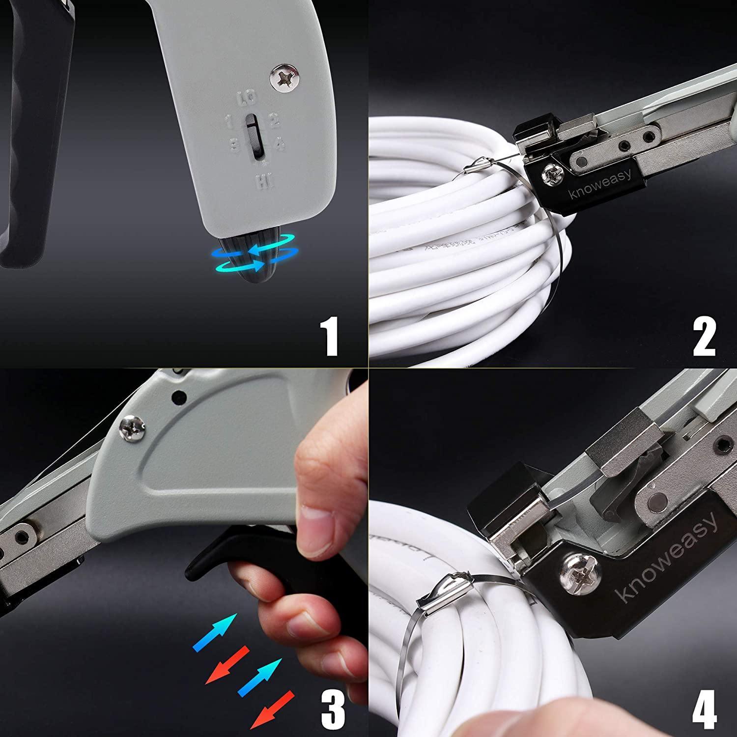 Knoweasy Stainless Steel Cable Tie Gun for Stainless Steel Cable Ties,Stainless Cable Tie Tool - knoweasycable tie gun
