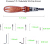 Leather Groover Tool,Knoweasy 7 in 1 Pro Stitching Groover and Creasing Edge Beveler for Leather Edge Stitching Tool - knoweasy